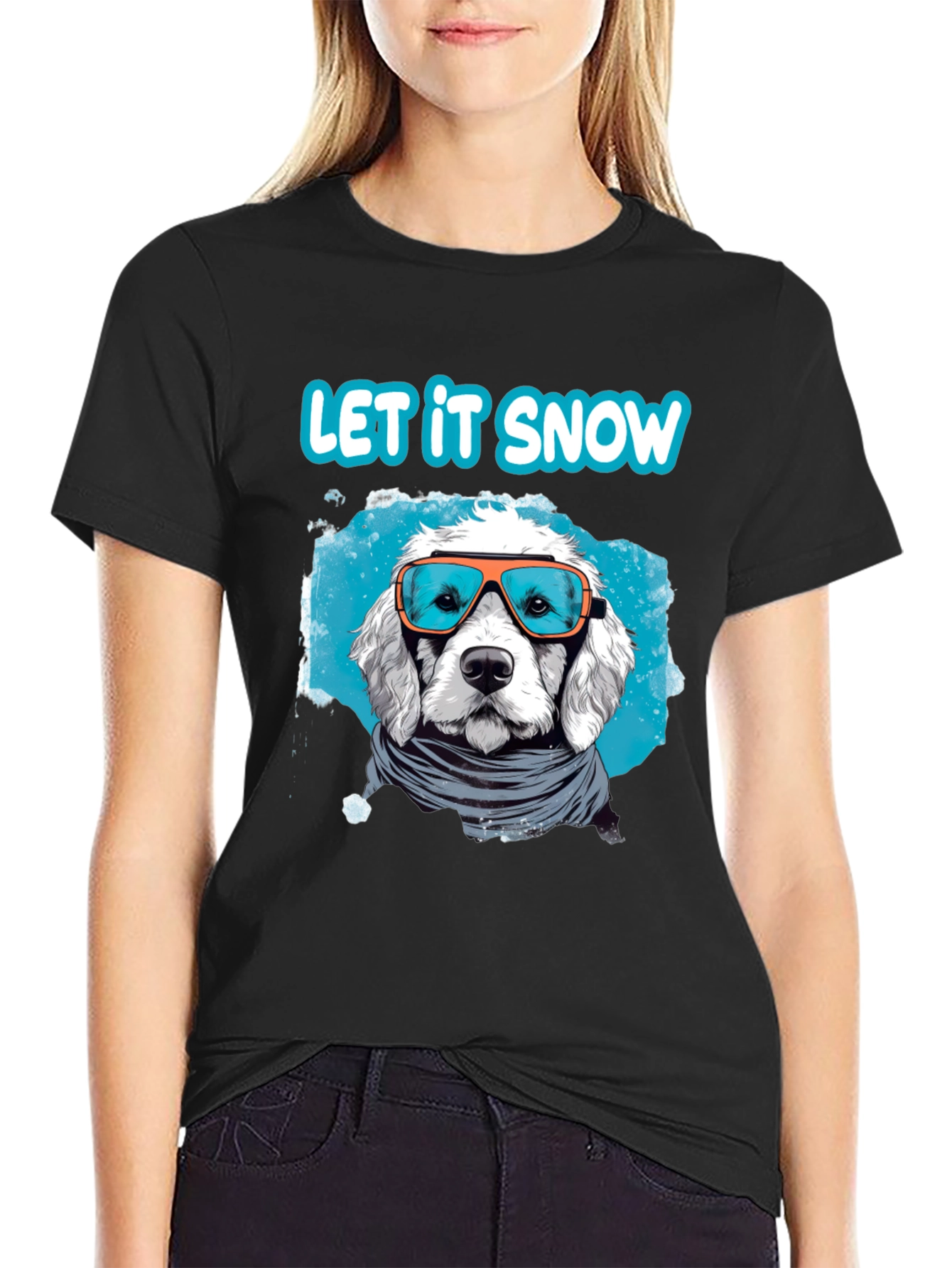Let it Snow Dog T-Shirt - Winter Holiday Apparel
