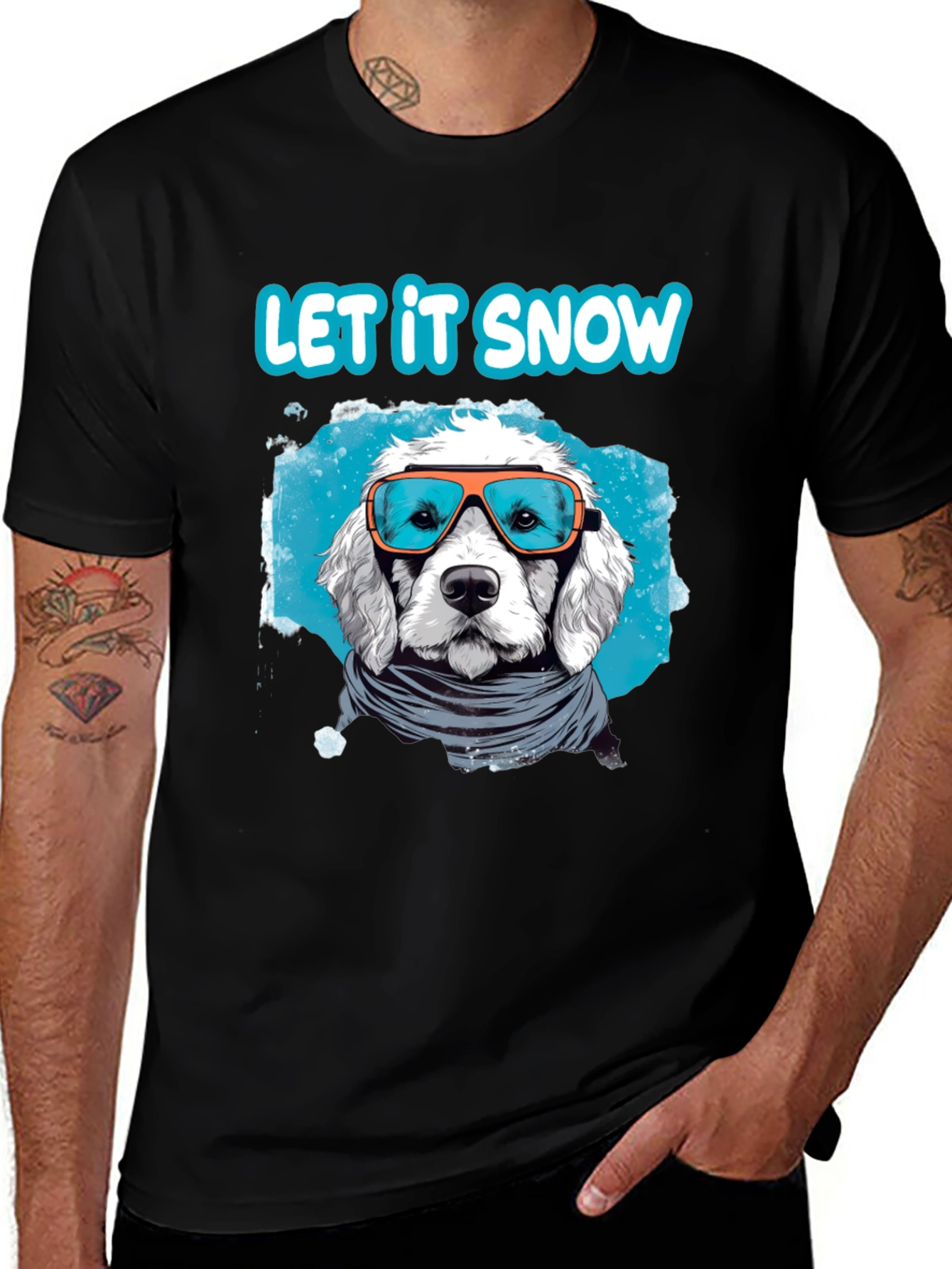 Let it Snow Dog T-Shirt - Winter Holiday Apparel