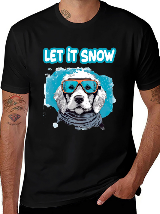 Let it Snow Dog T-Shirt - Winter Holiday Apparel