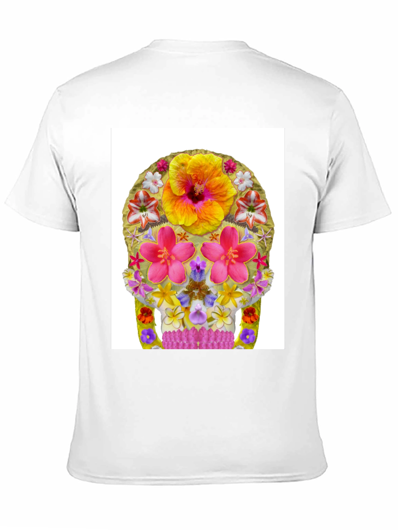 Floral Skull Graphic Tee - Mens Black T-Shirt