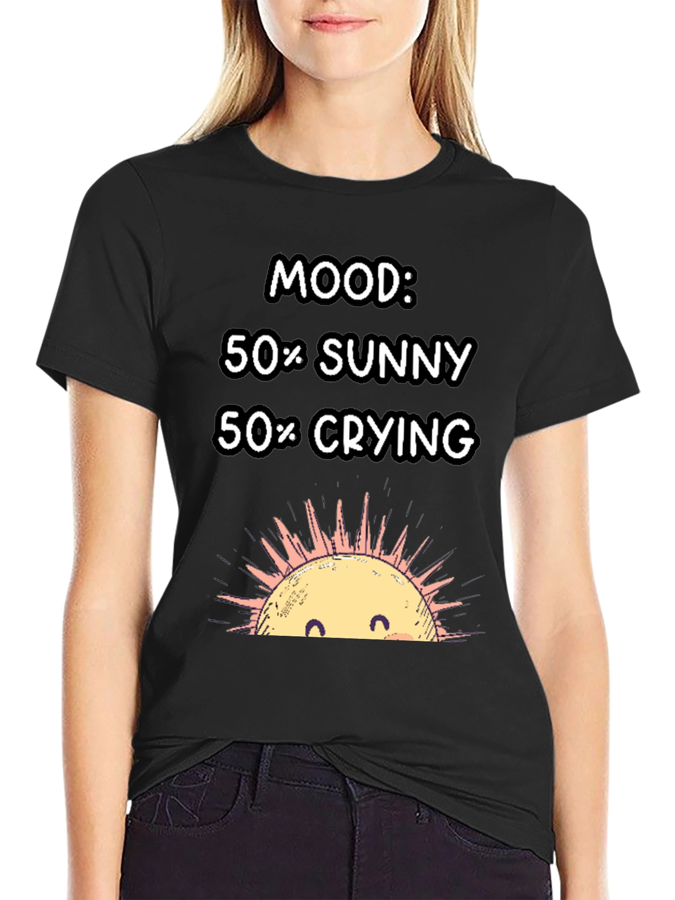 Mood 50% Sunny 50% Crying Graphic T-Shirt