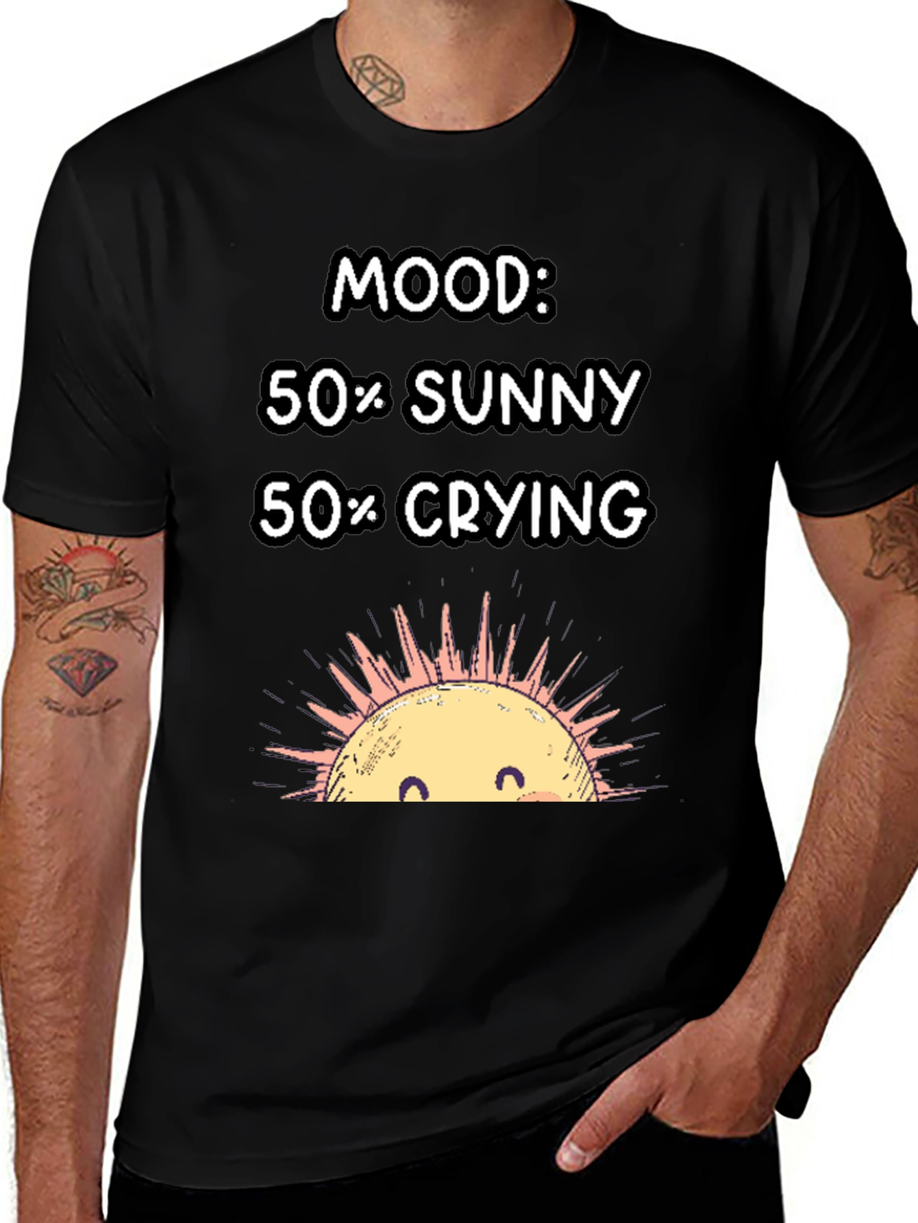 Mood 50% Sunny 50% Crying Graphic T-Shirt