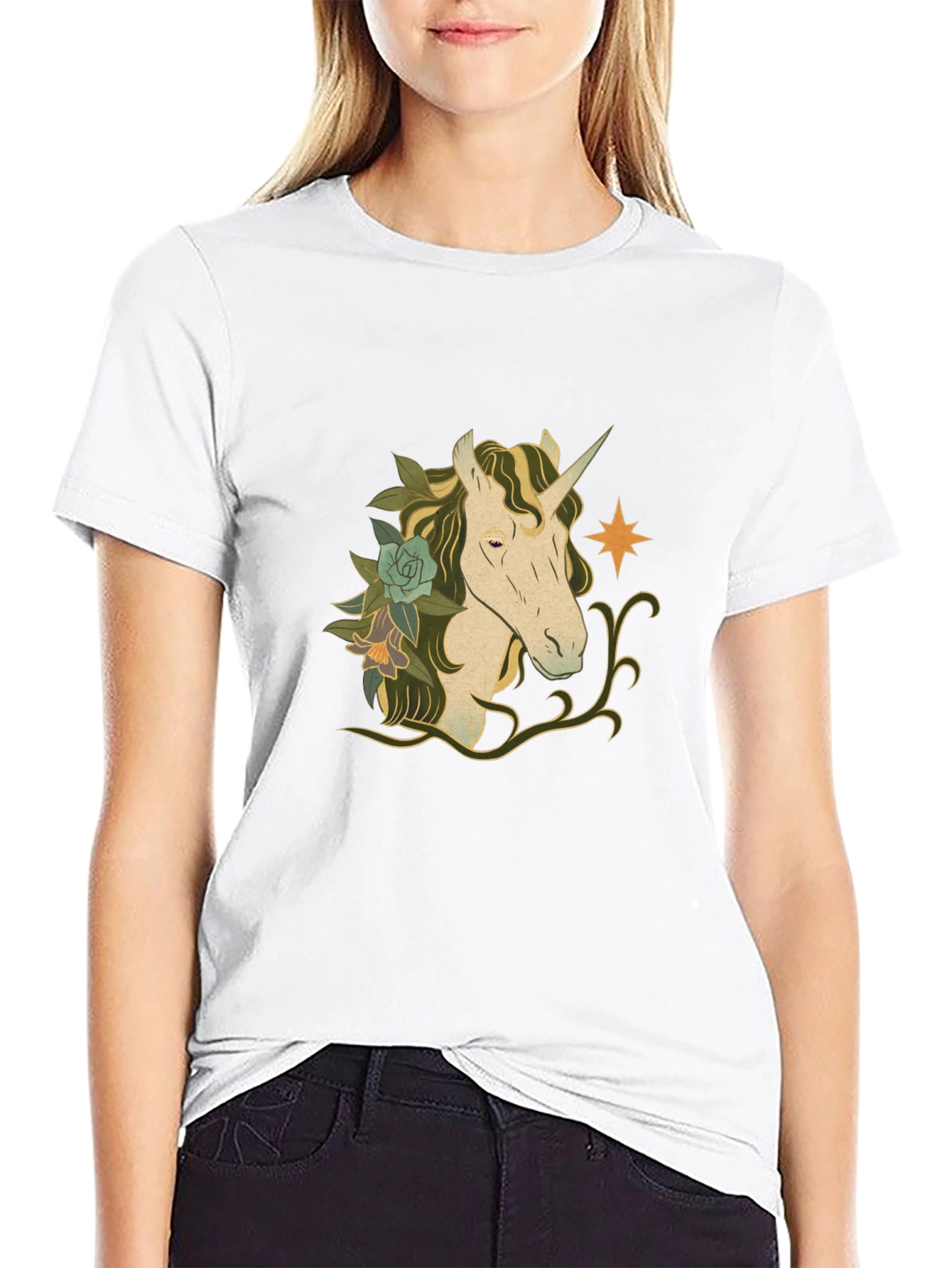 Unicorn Graphic Black T-Shirt