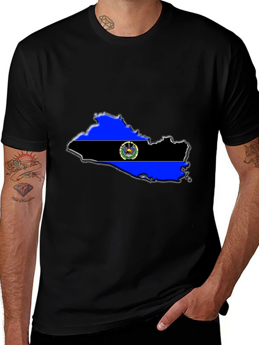 El Salvador Flag Map T-Shirt - Stylish National Pride