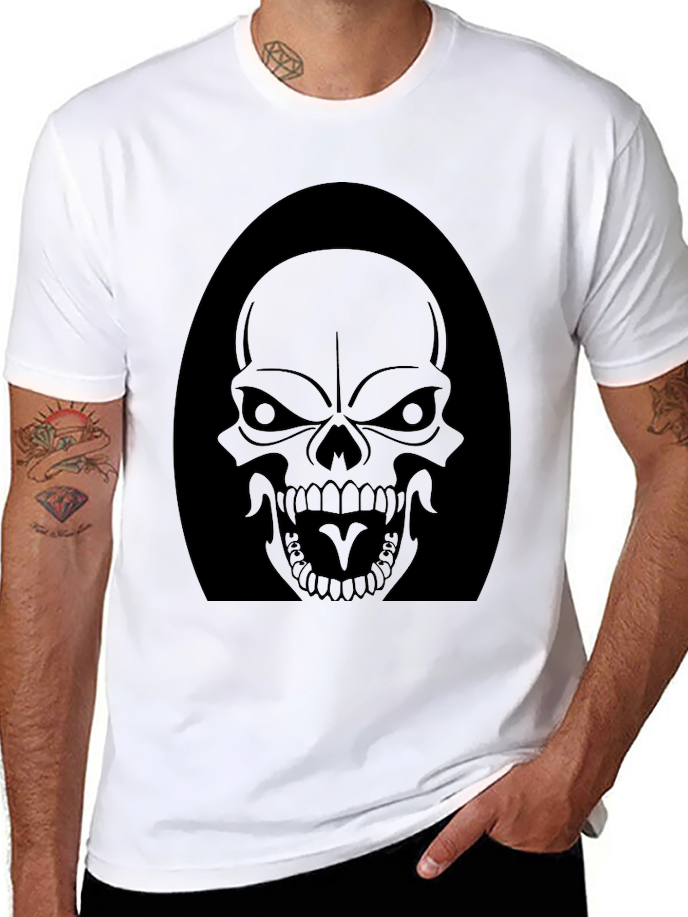 Black Skull Graphic Tee - Dark Reaper Design