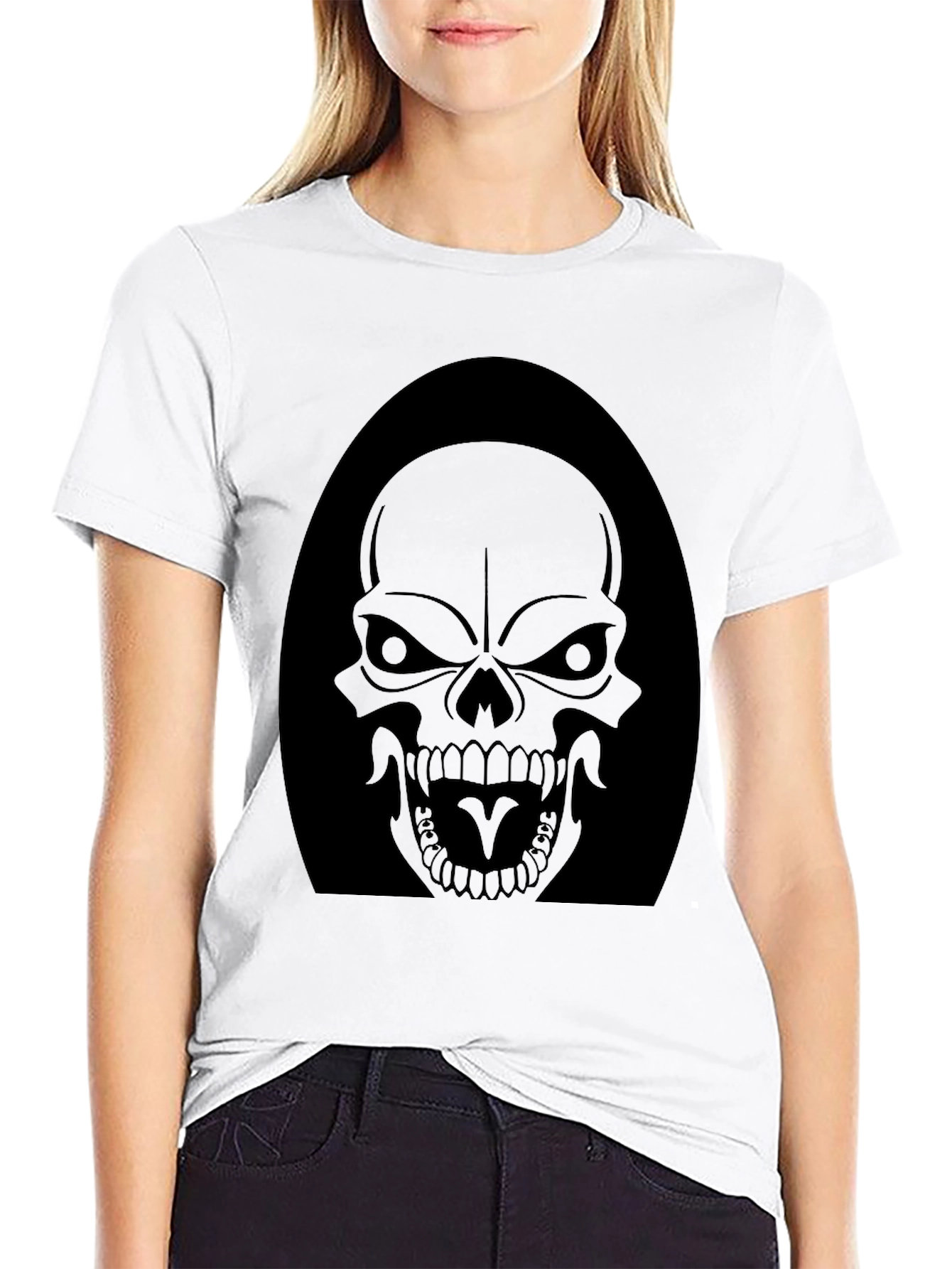 Black Skull Graphic Tee - Dark Reaper Design