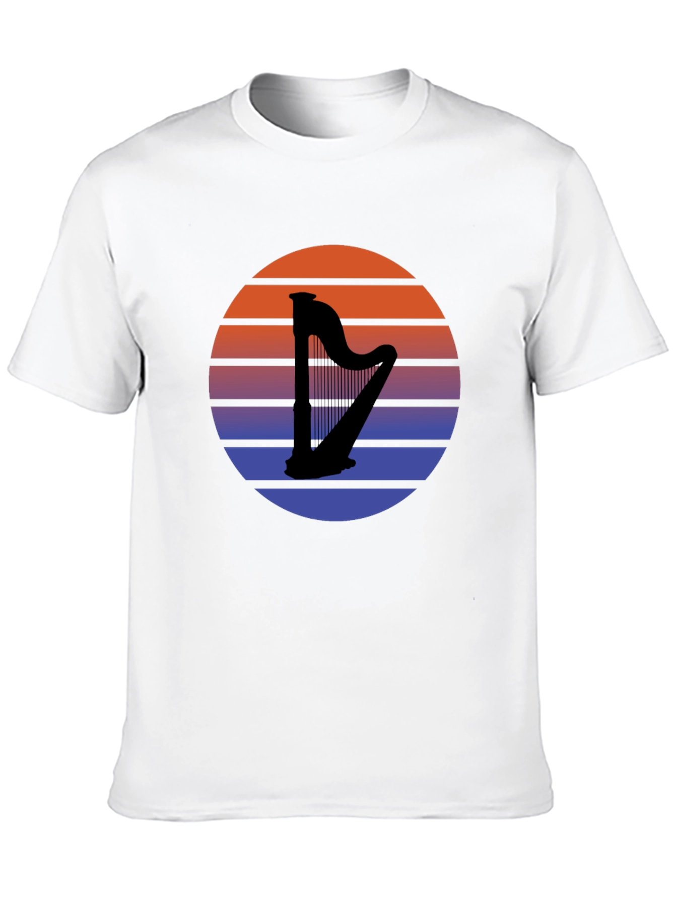 Sunset Harp Graphic Tee - Retro Style