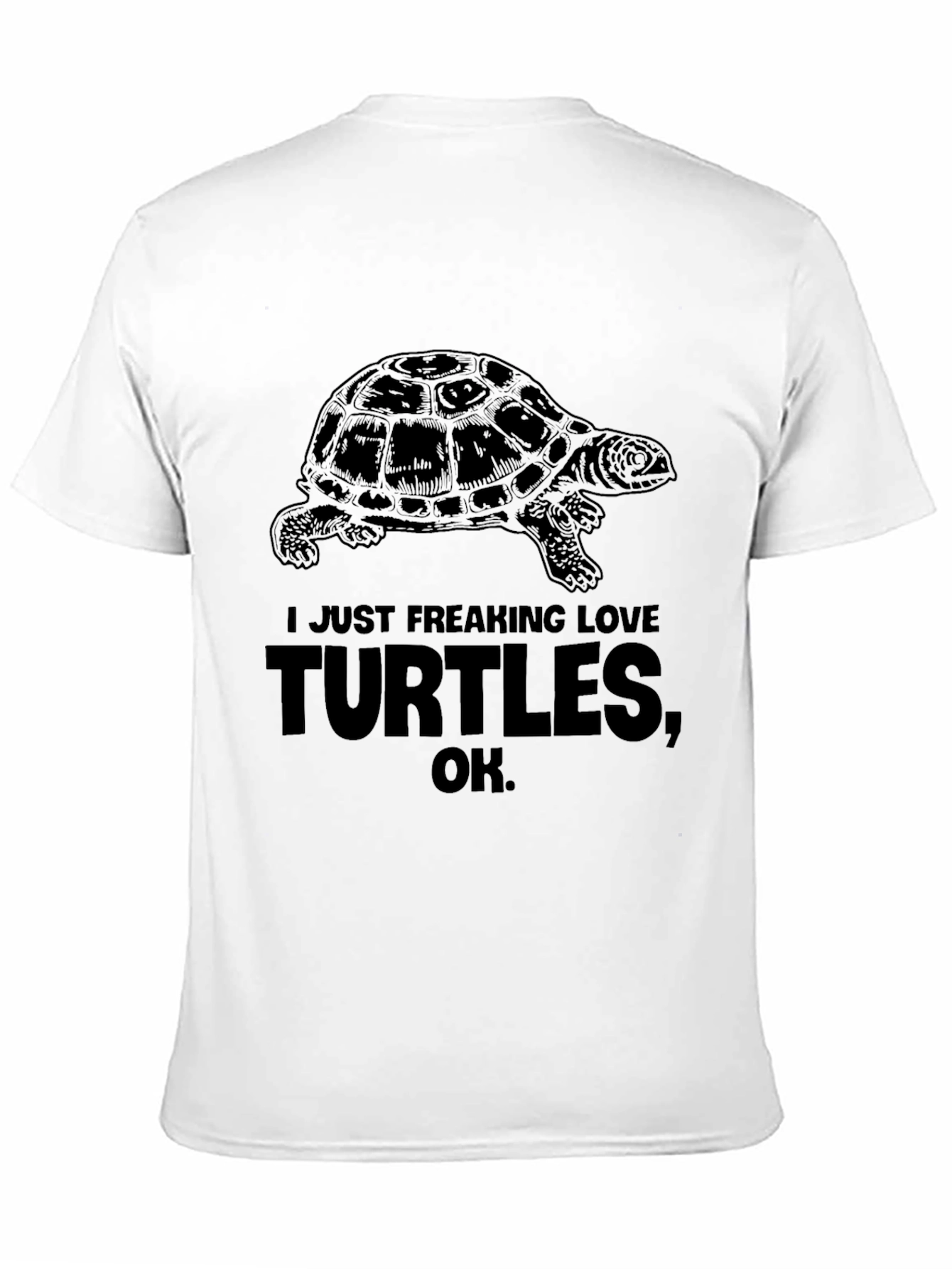 I Just Freaking Love Turtles Black Graphic Tee