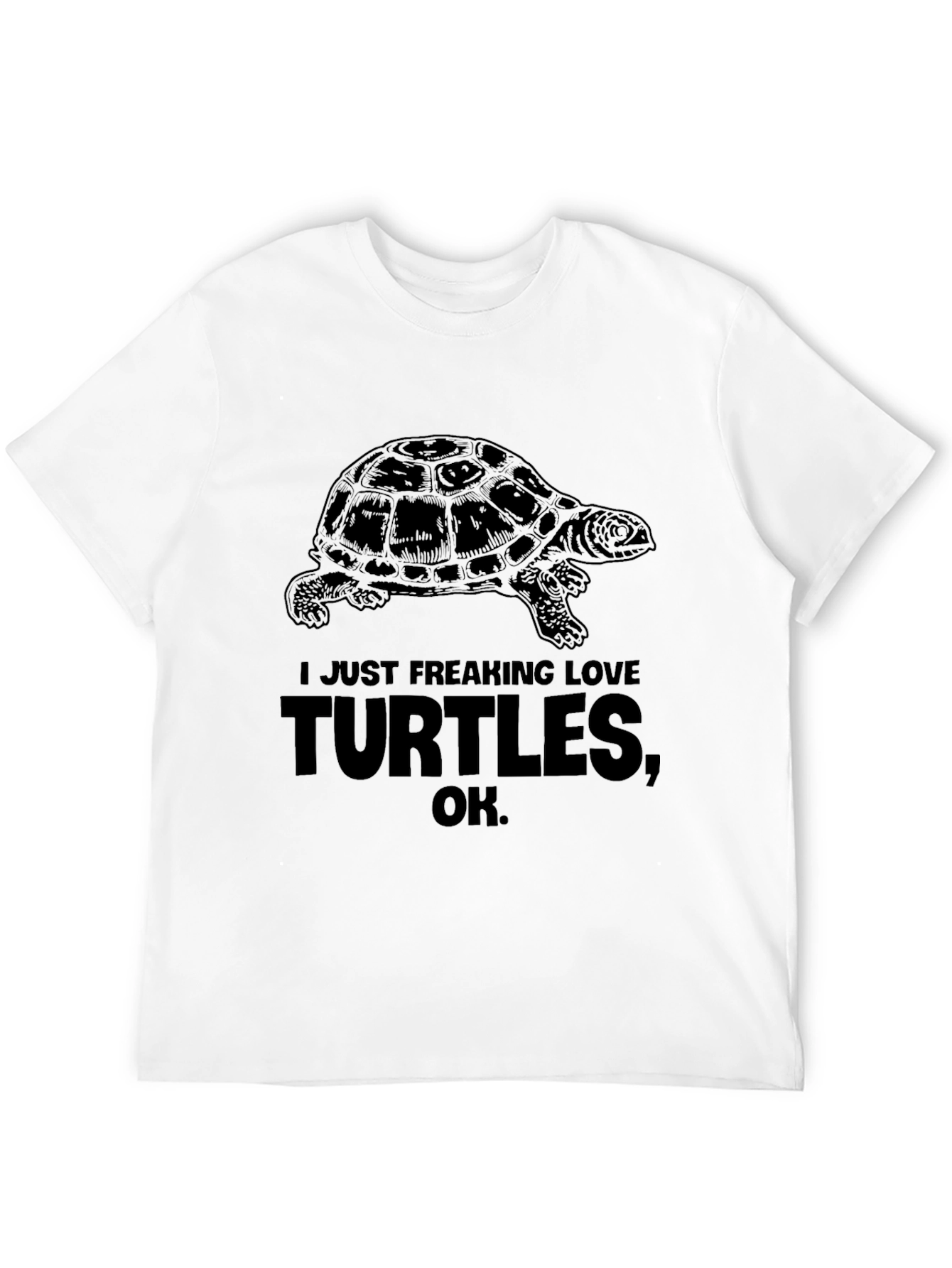 I Just Freaking Love Turtles Black Graphic Tee