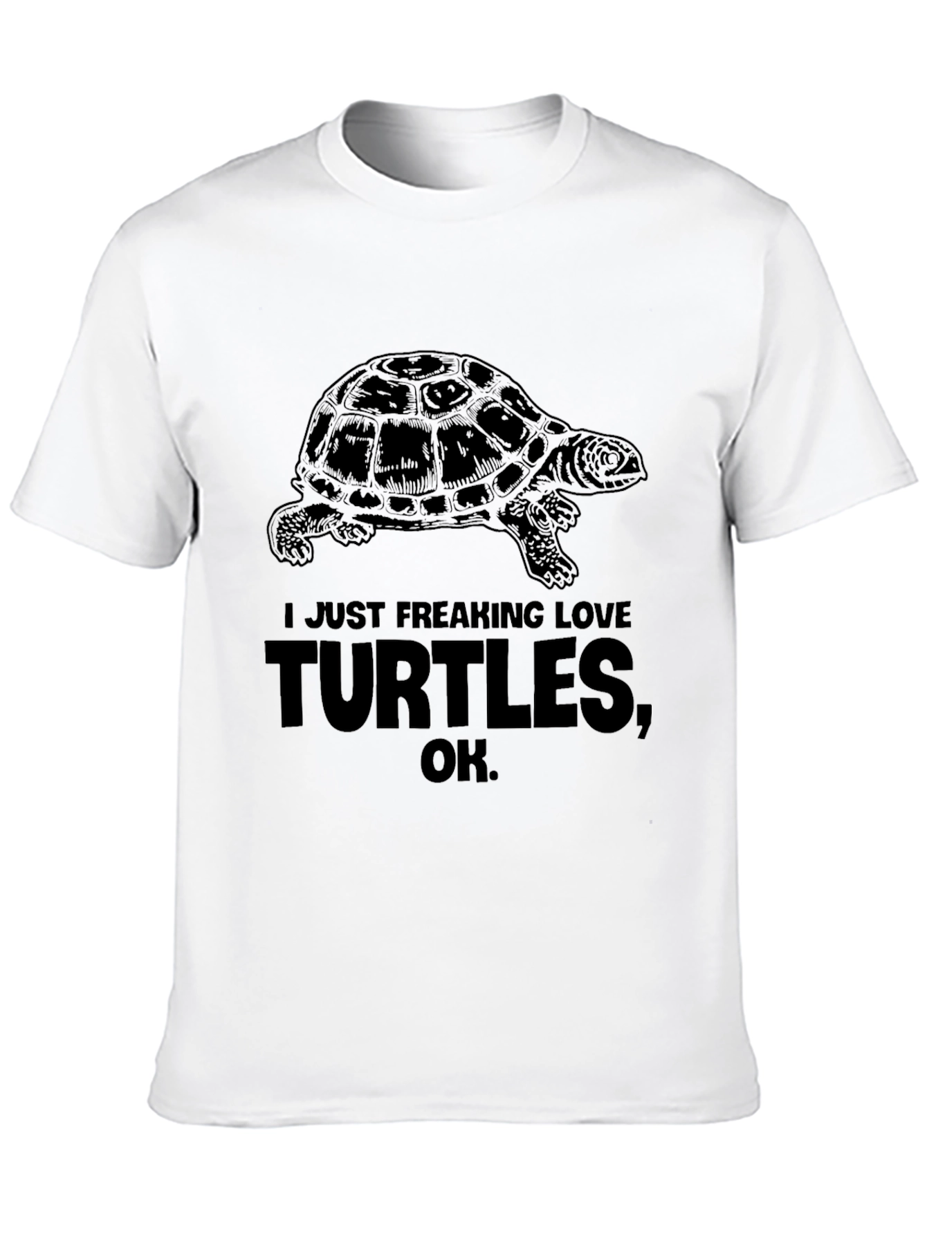 I Just Freaking Love Turtles Black Graphic Tee