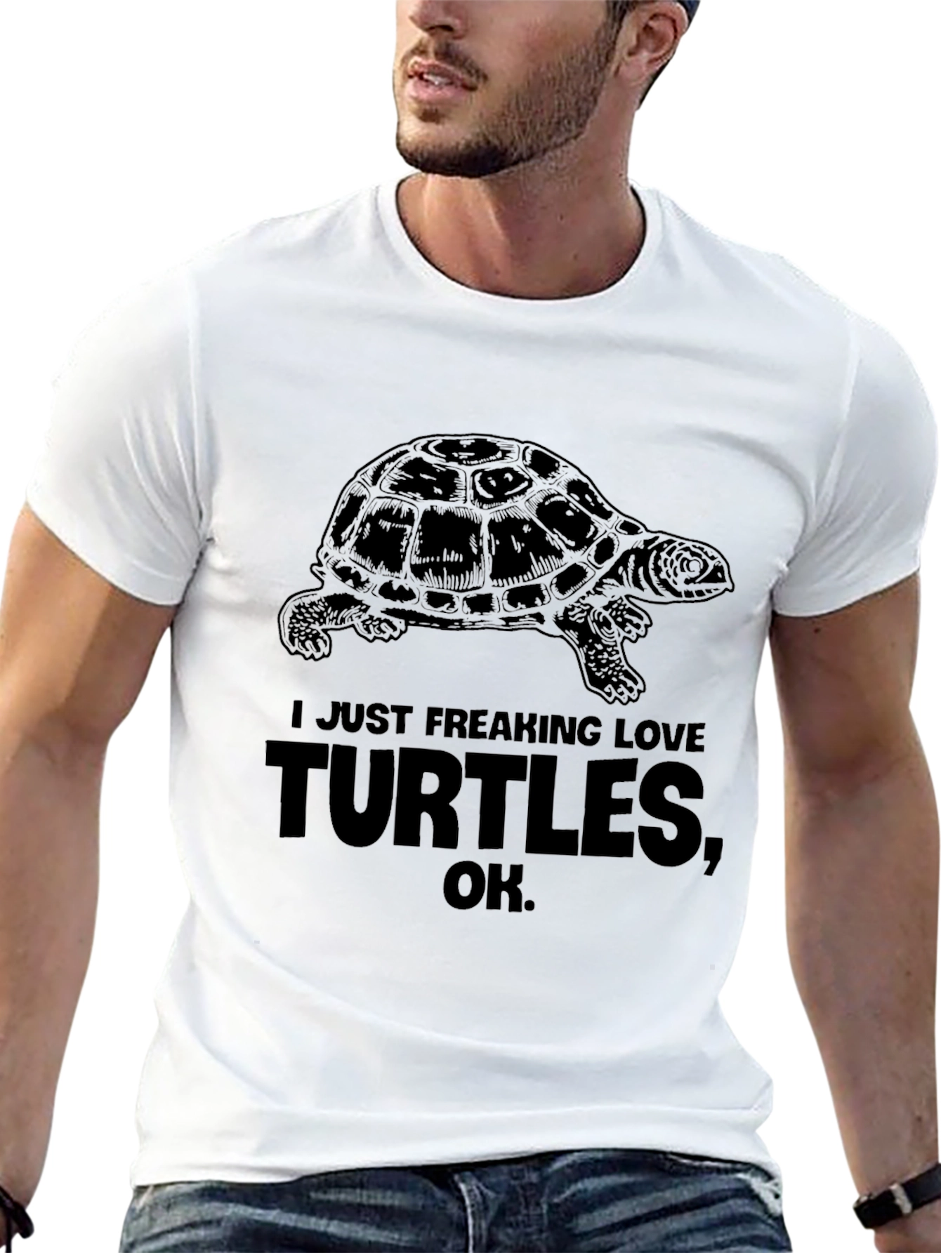 I Just Freaking Love Turtles Black Graphic Tee