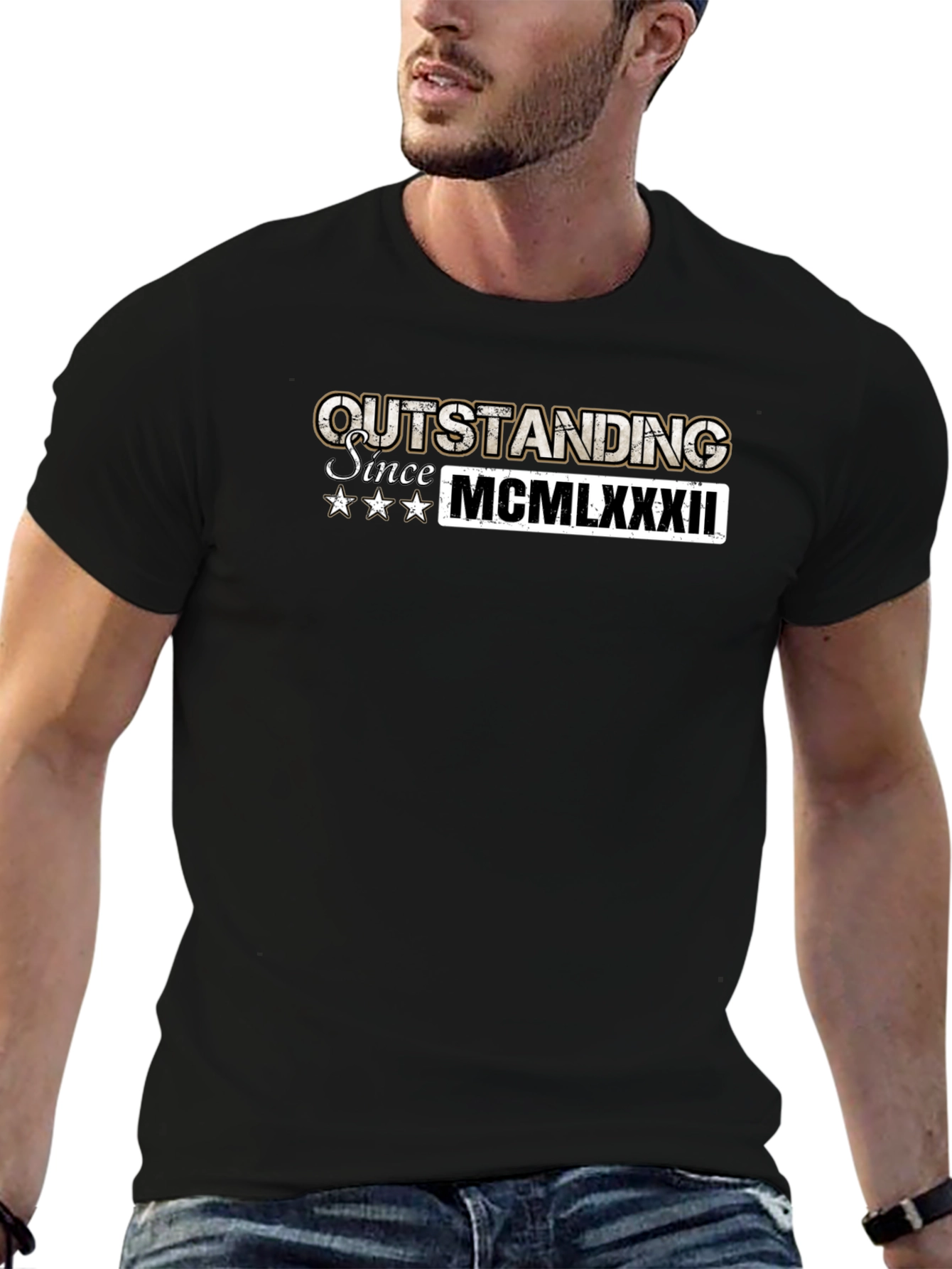 Outstanding Since 1982 Mens Black T-Shirt