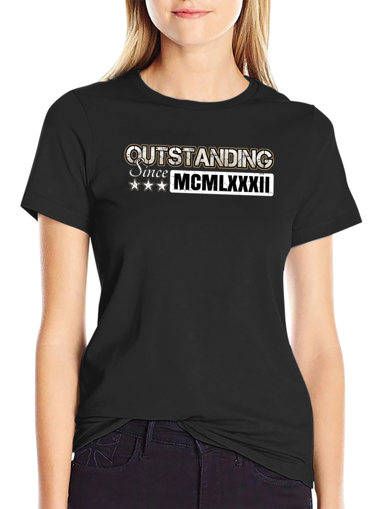 Outstanding Since 1982 Mens Black T-Shirt