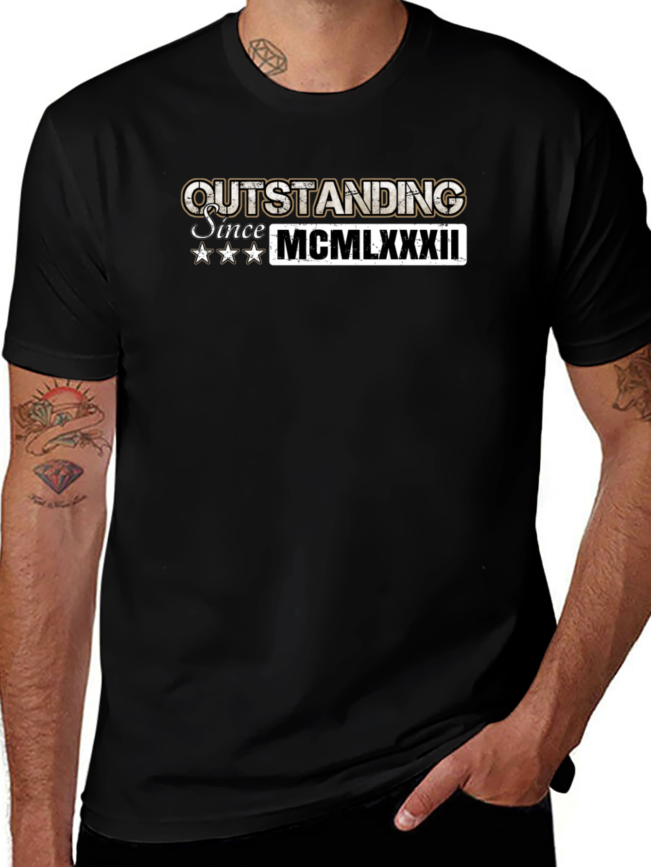 Outstanding Since 1982 Mens Black T-Shirt