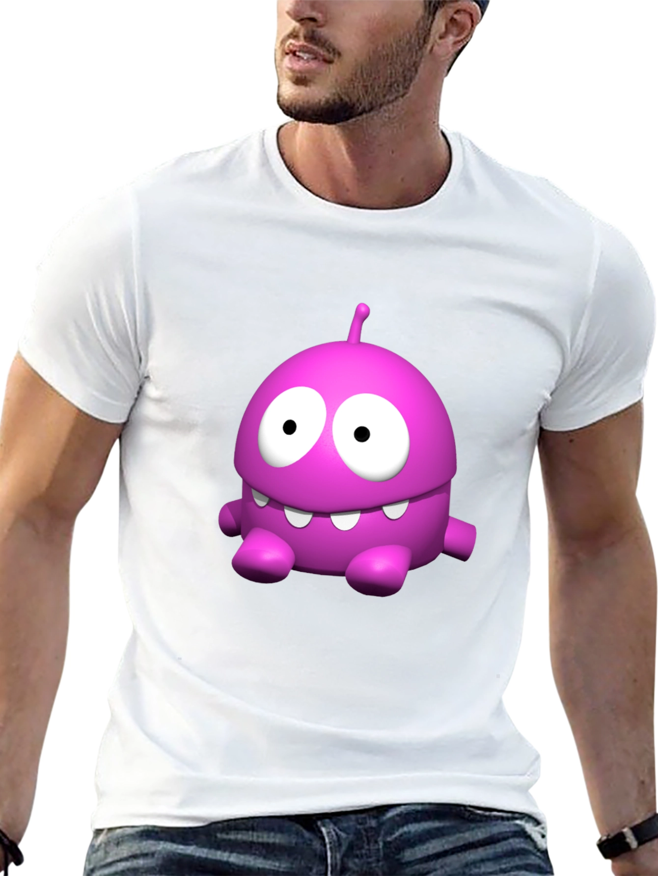 Funny Pink Monster Graphic T-Shirt