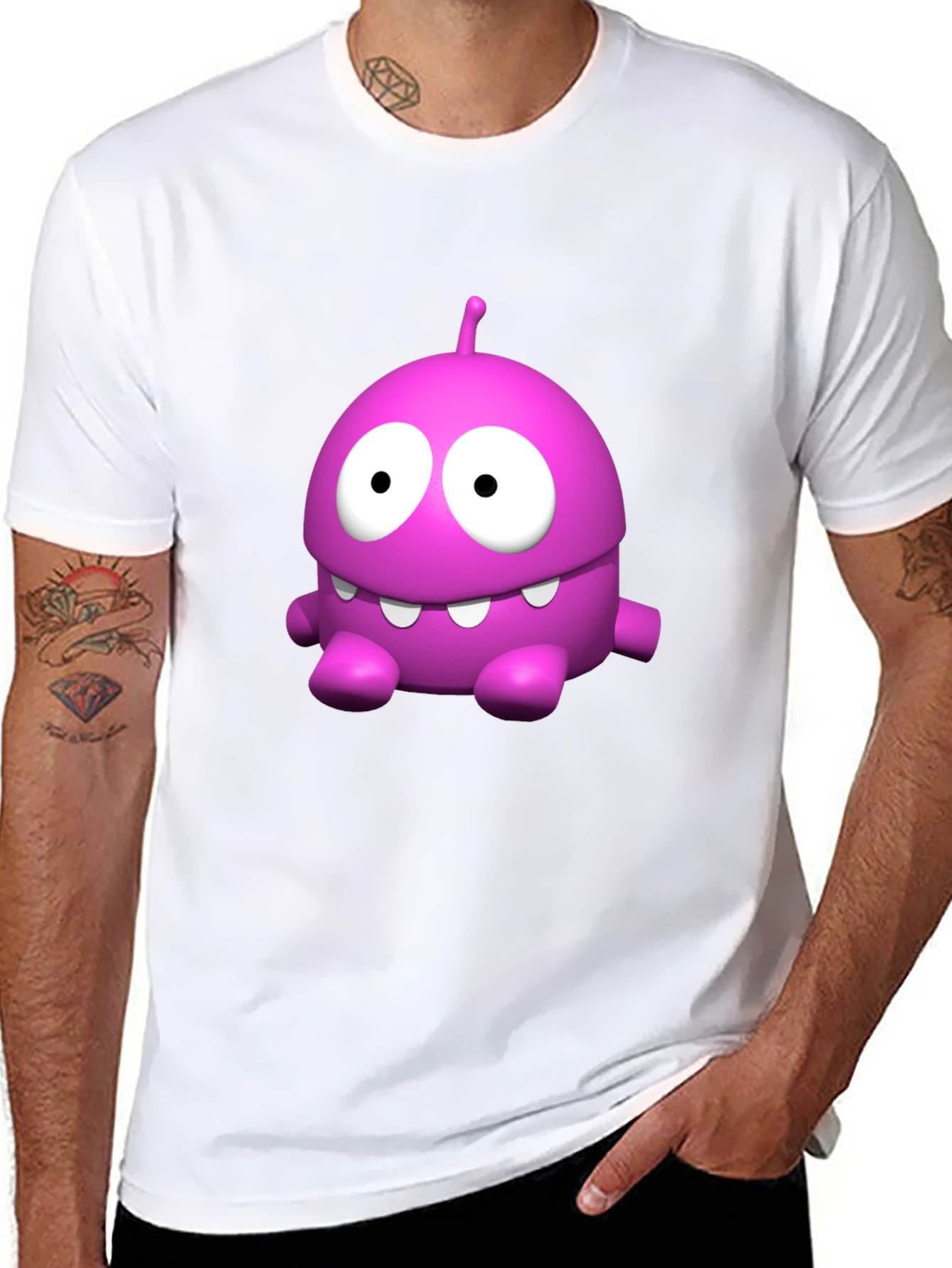Funny Pink Monster Graphic T-Shirt
