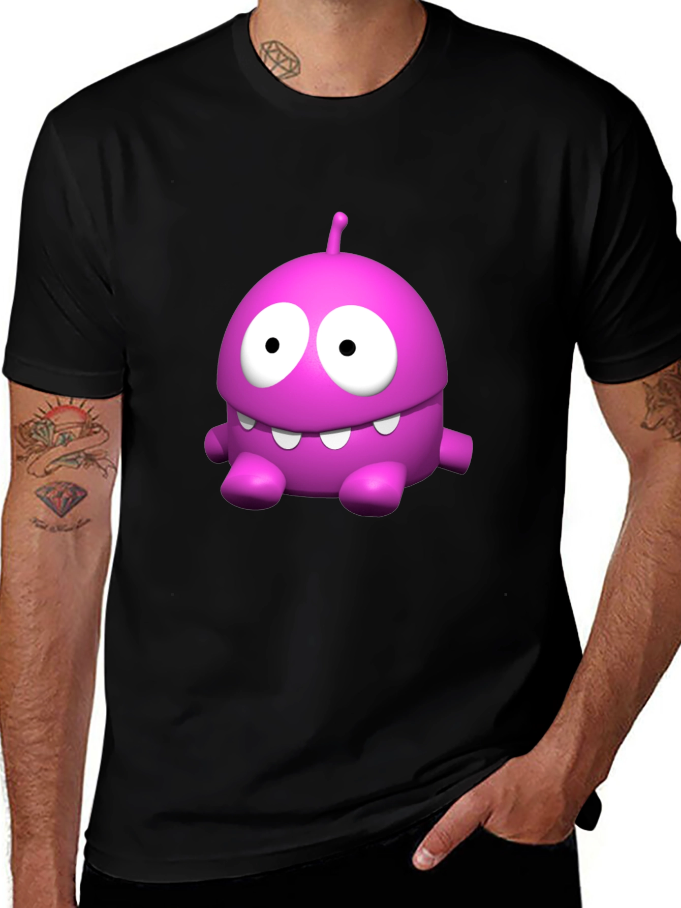 Funny Pink Monster Graphic T-Shirt