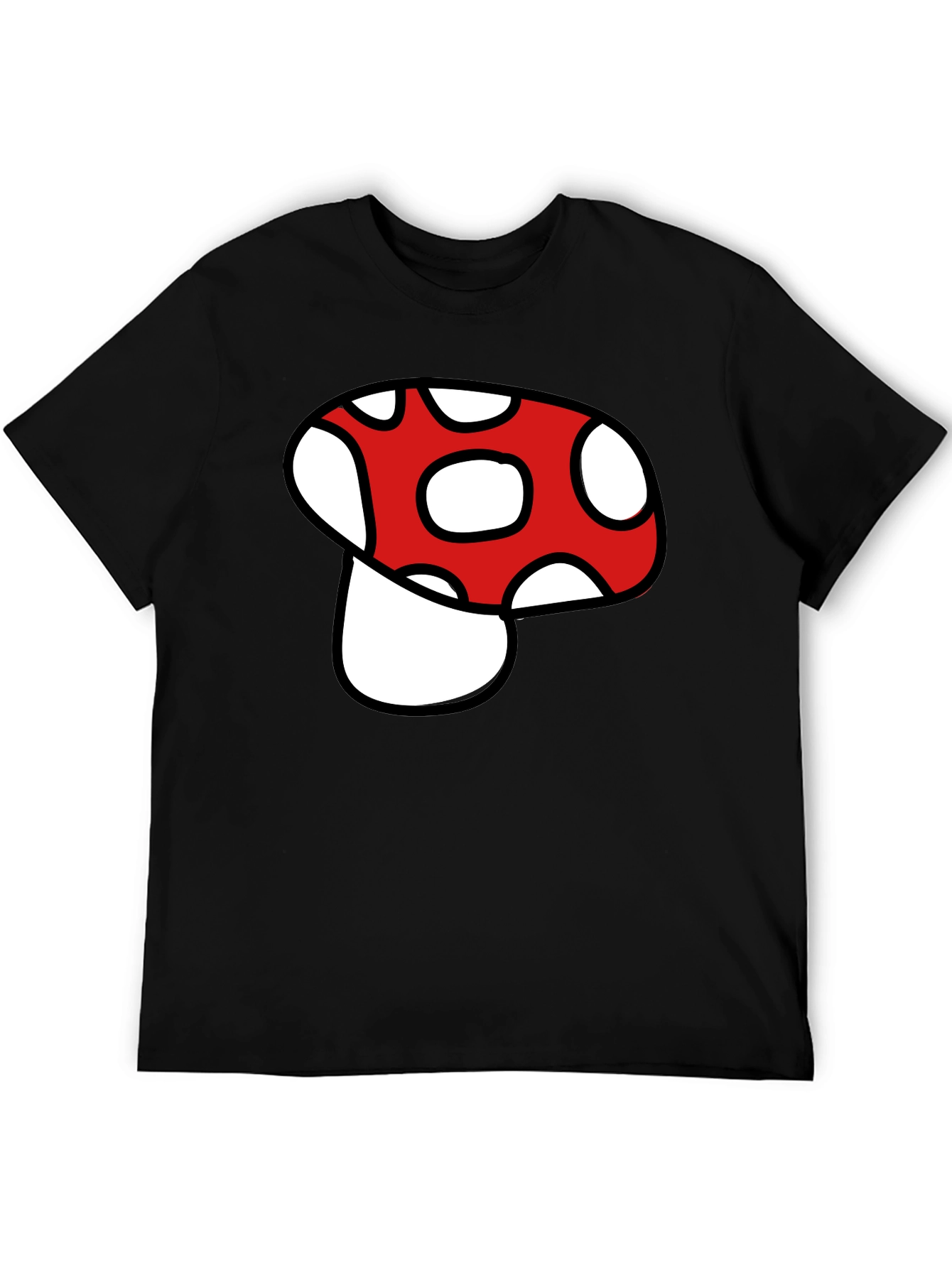 Mushroom Graphic Tee - Black Cotton Blend