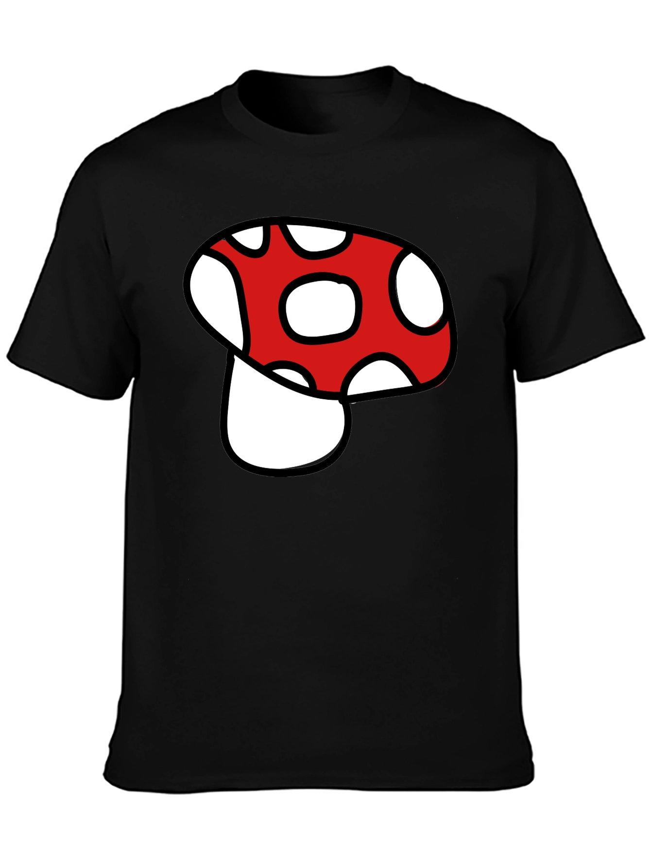 Mushroom Graphic Tee - Black Cotton Blend