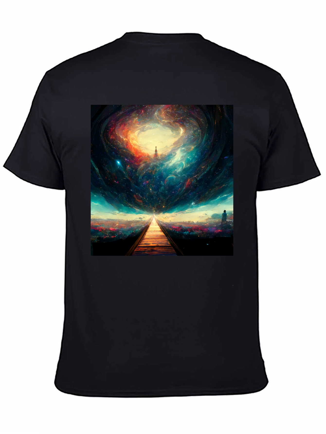 Cosmic Gateway Graphic Tee - Unisex Black T-Shirt