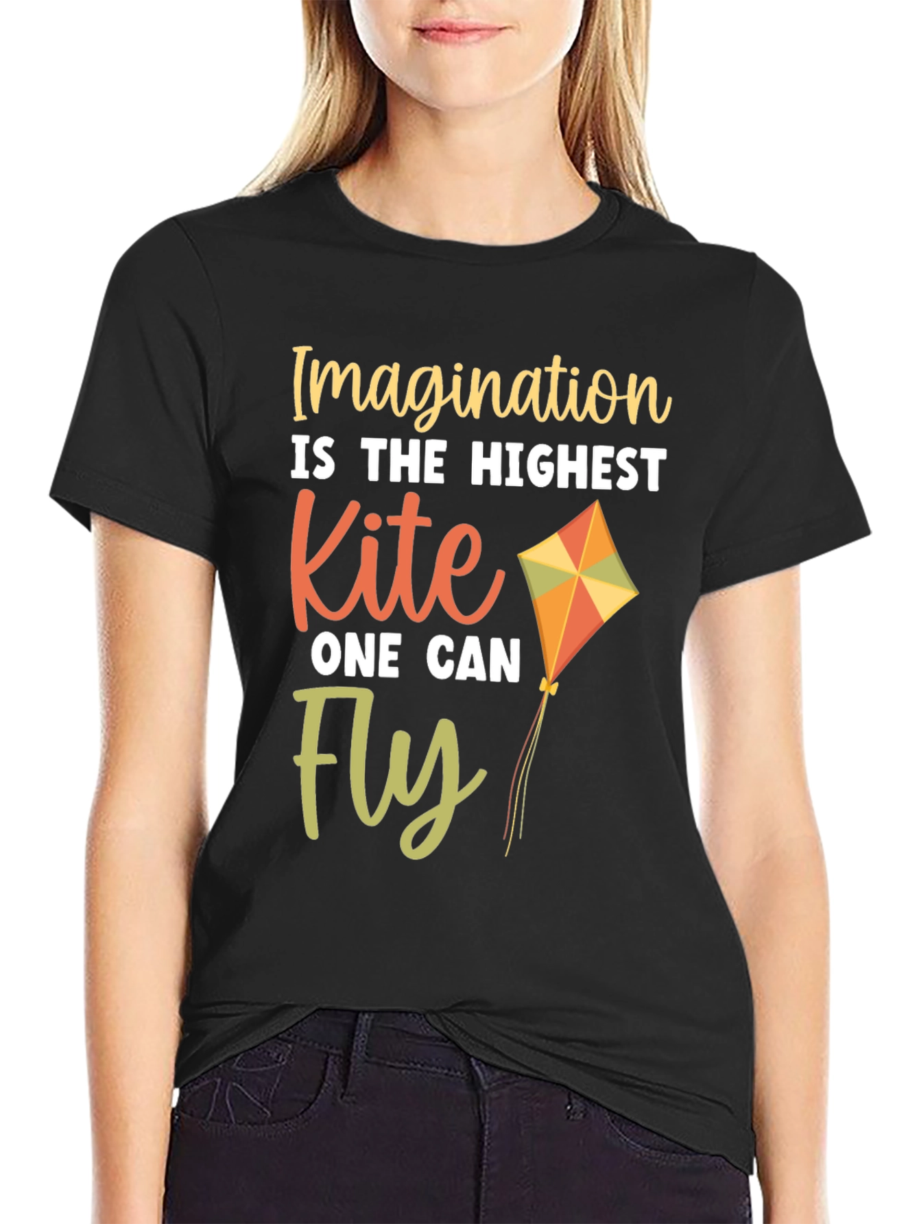 Imagination Kite Graphic T-Shirt - Black