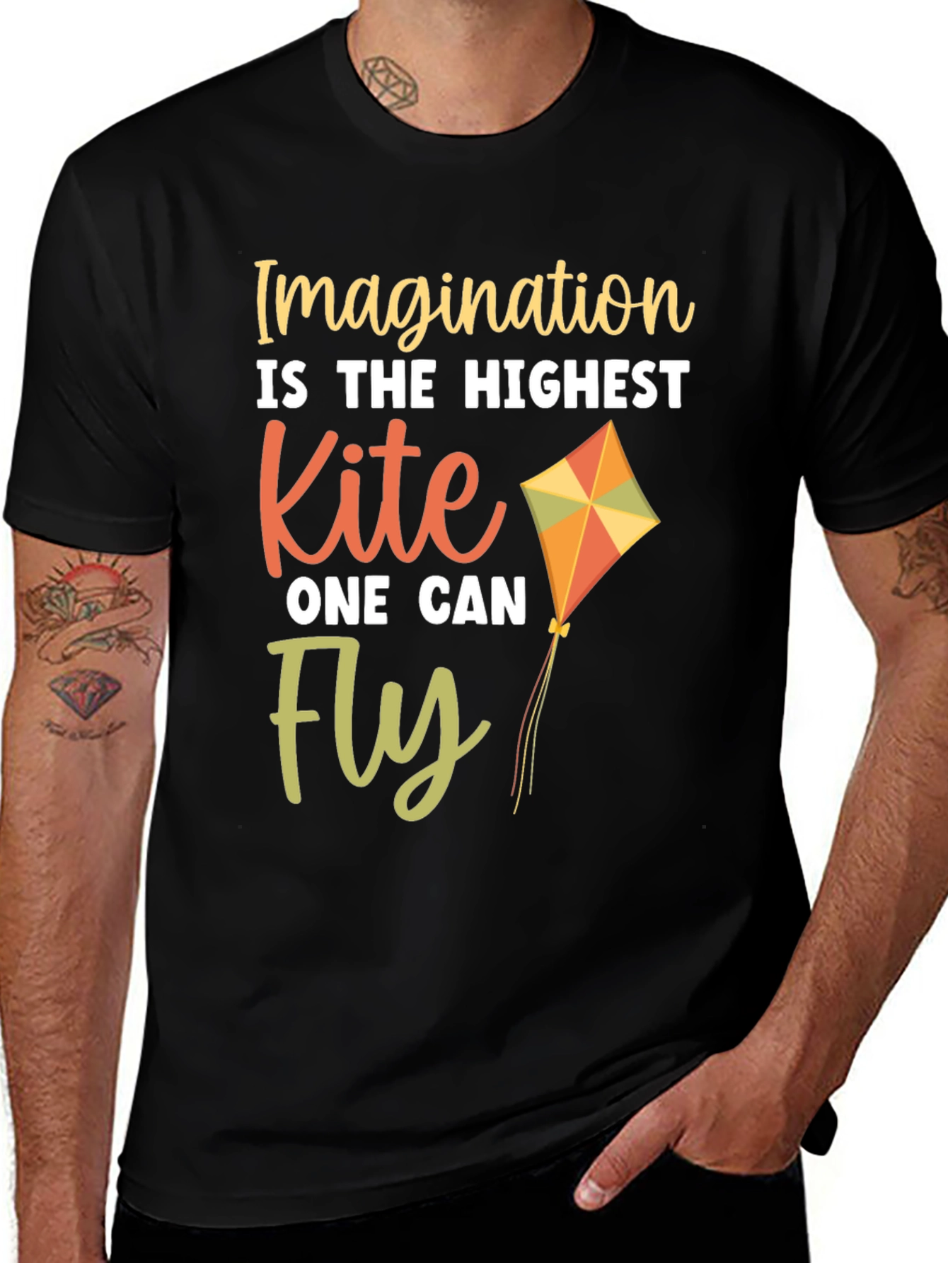 Imagination Kite Graphic T-Shirt - Black