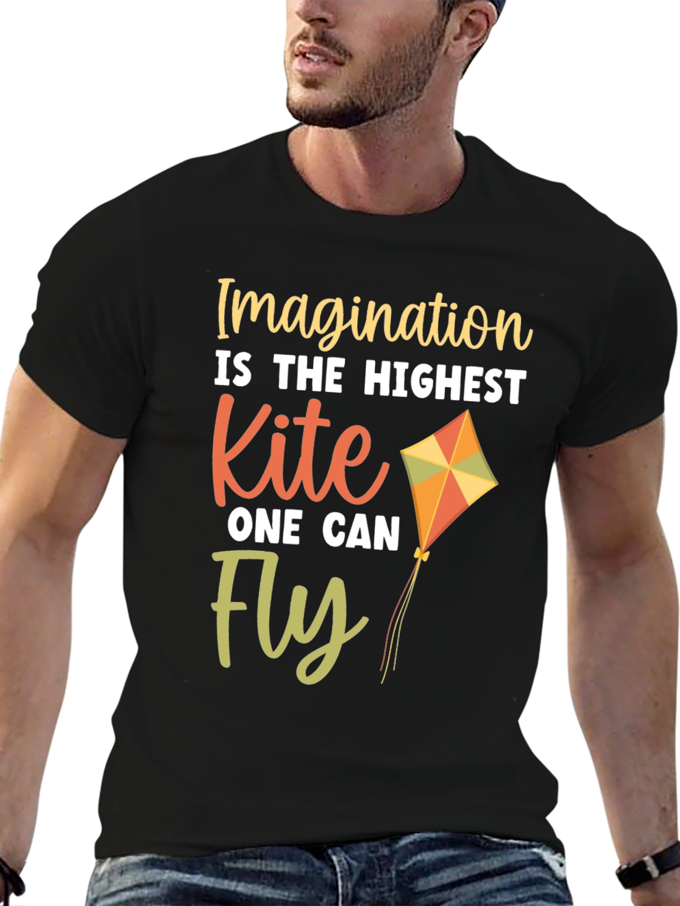 Imagination Kite Graphic T-Shirt - Black
