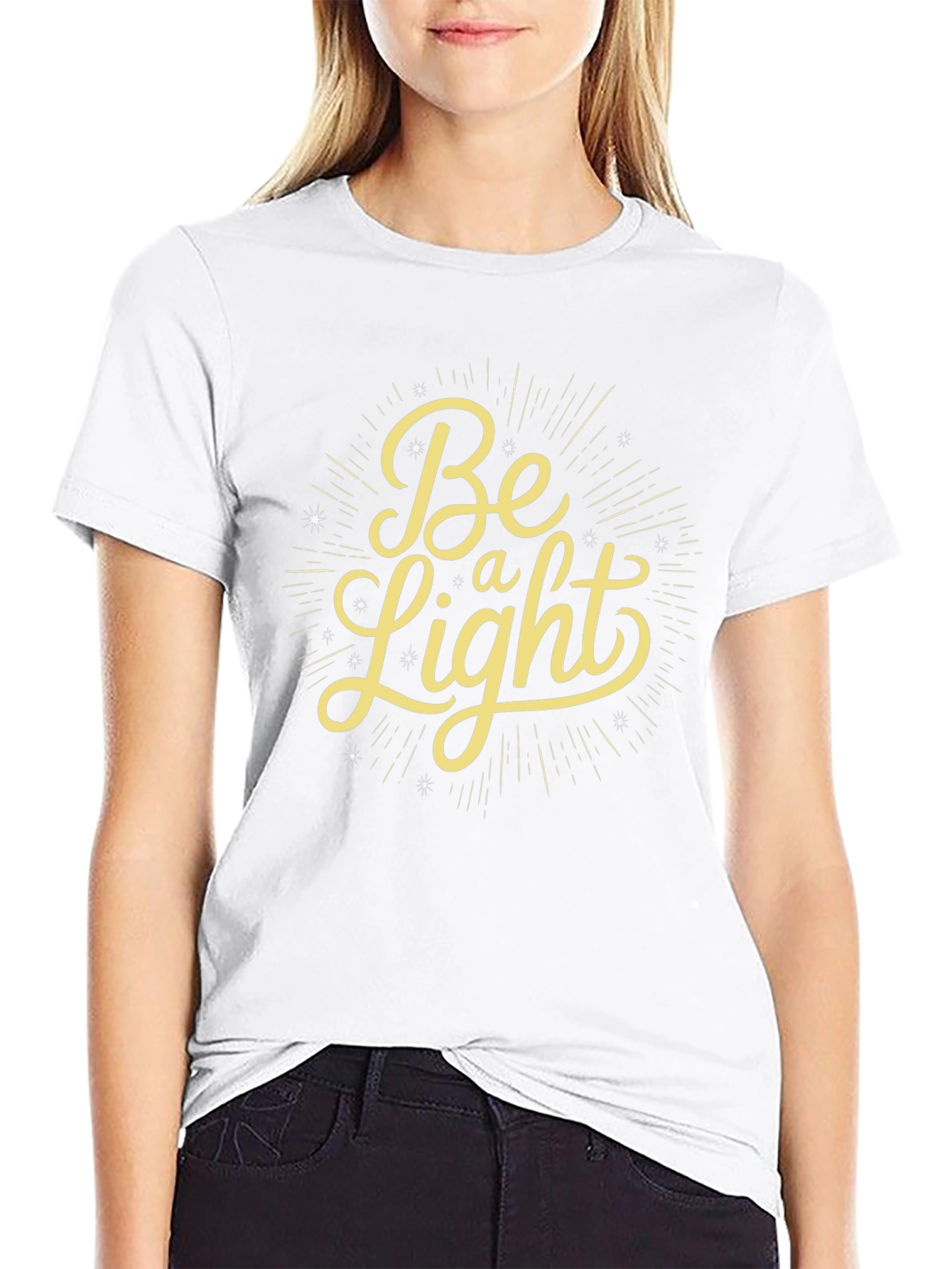 Be a Light Graphic Tee - Black Casual T-Shirt