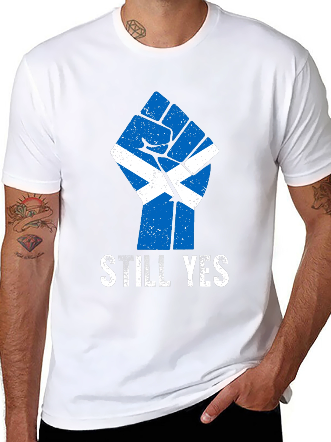 Scottish Independence Still Yes Fist Black T-Shirt
