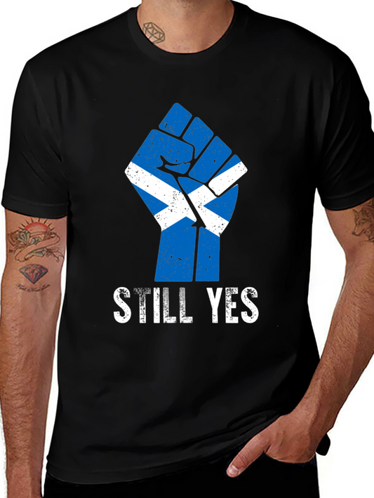 Scottish Independence Still Yes Fist Black T-Shirt