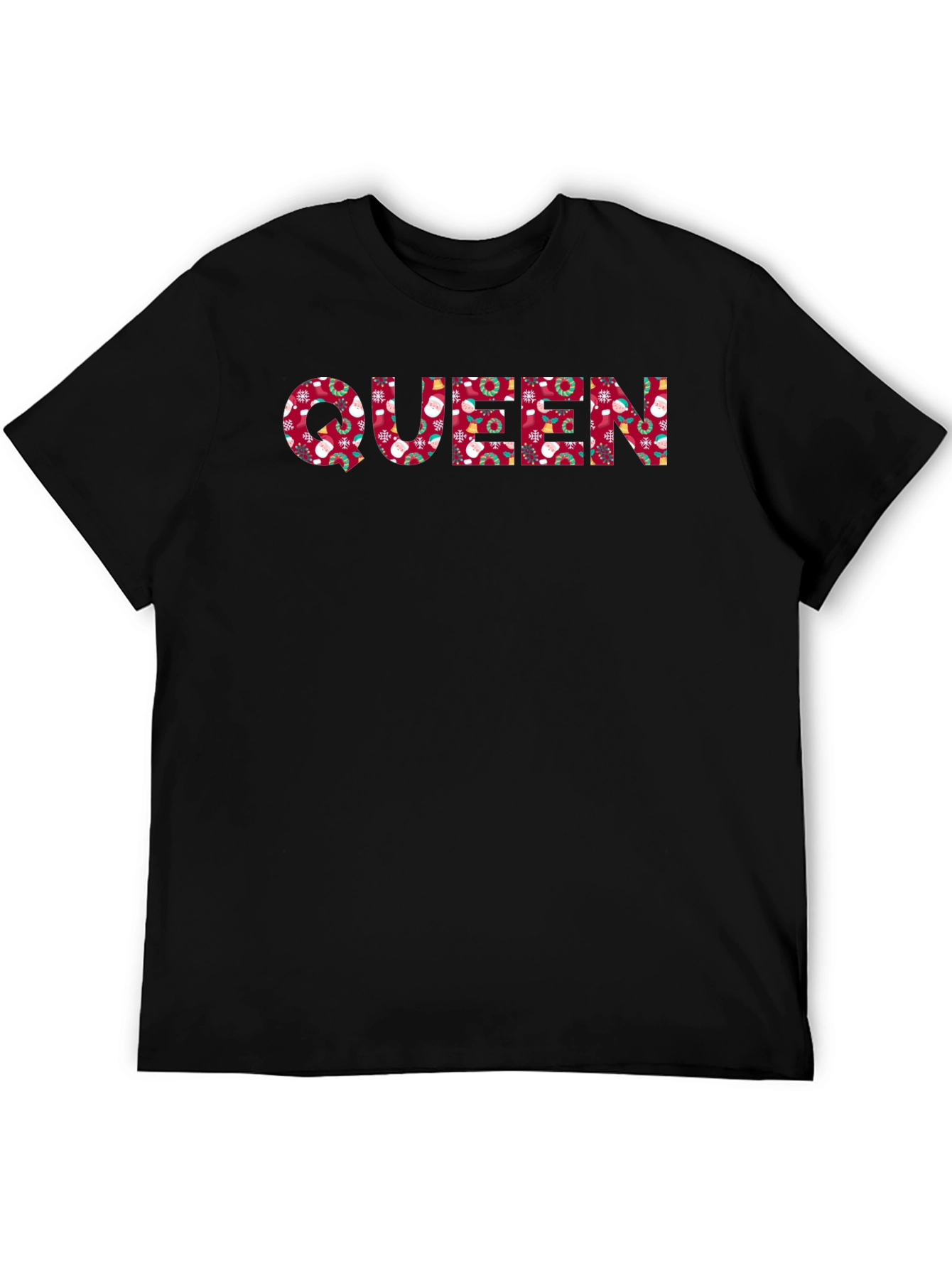 Queen Holiday Pattern Tee - Festive Christmas Shirt