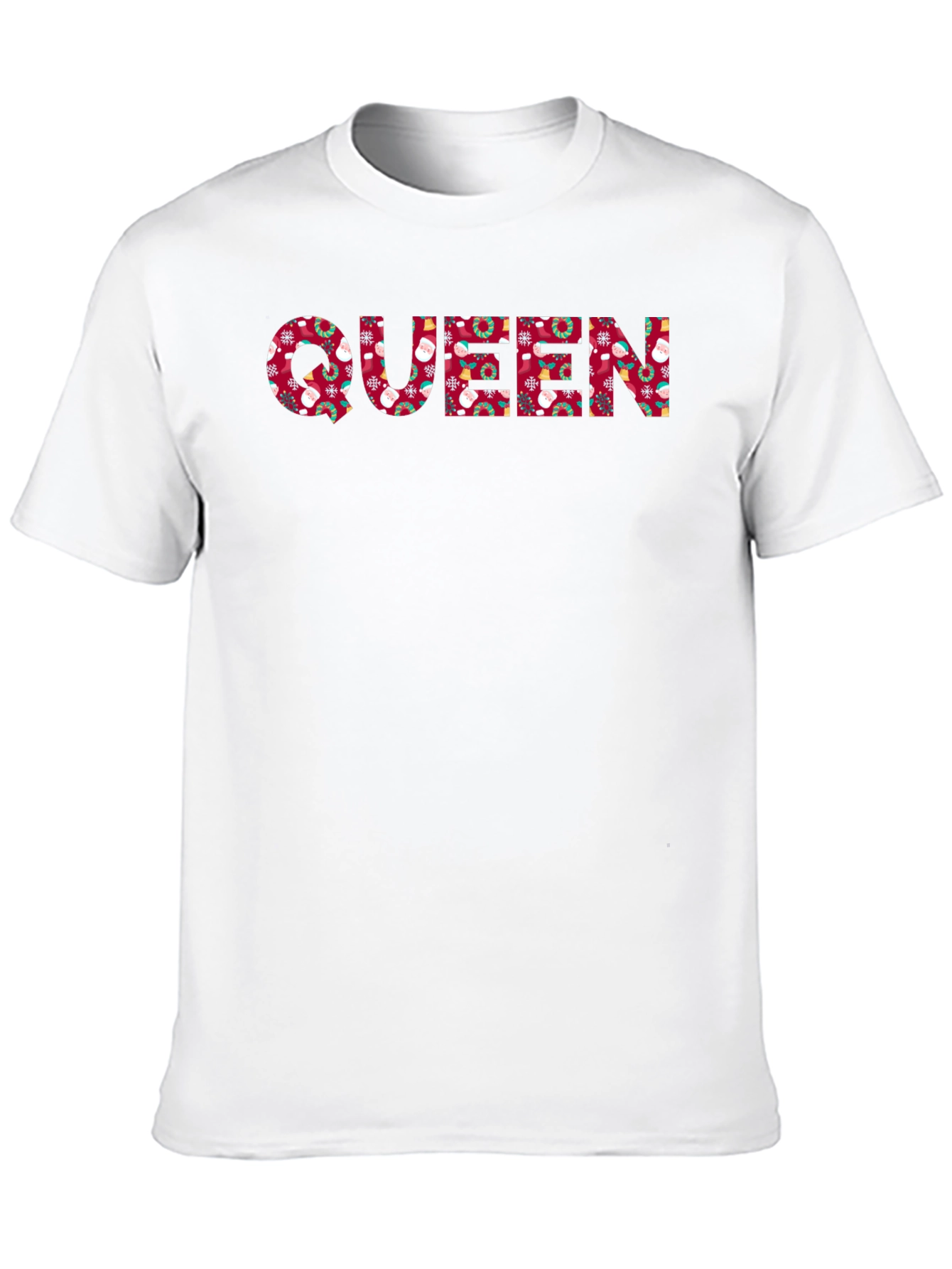 Queen Holiday Pattern Tee - Festive Christmas Shirt
