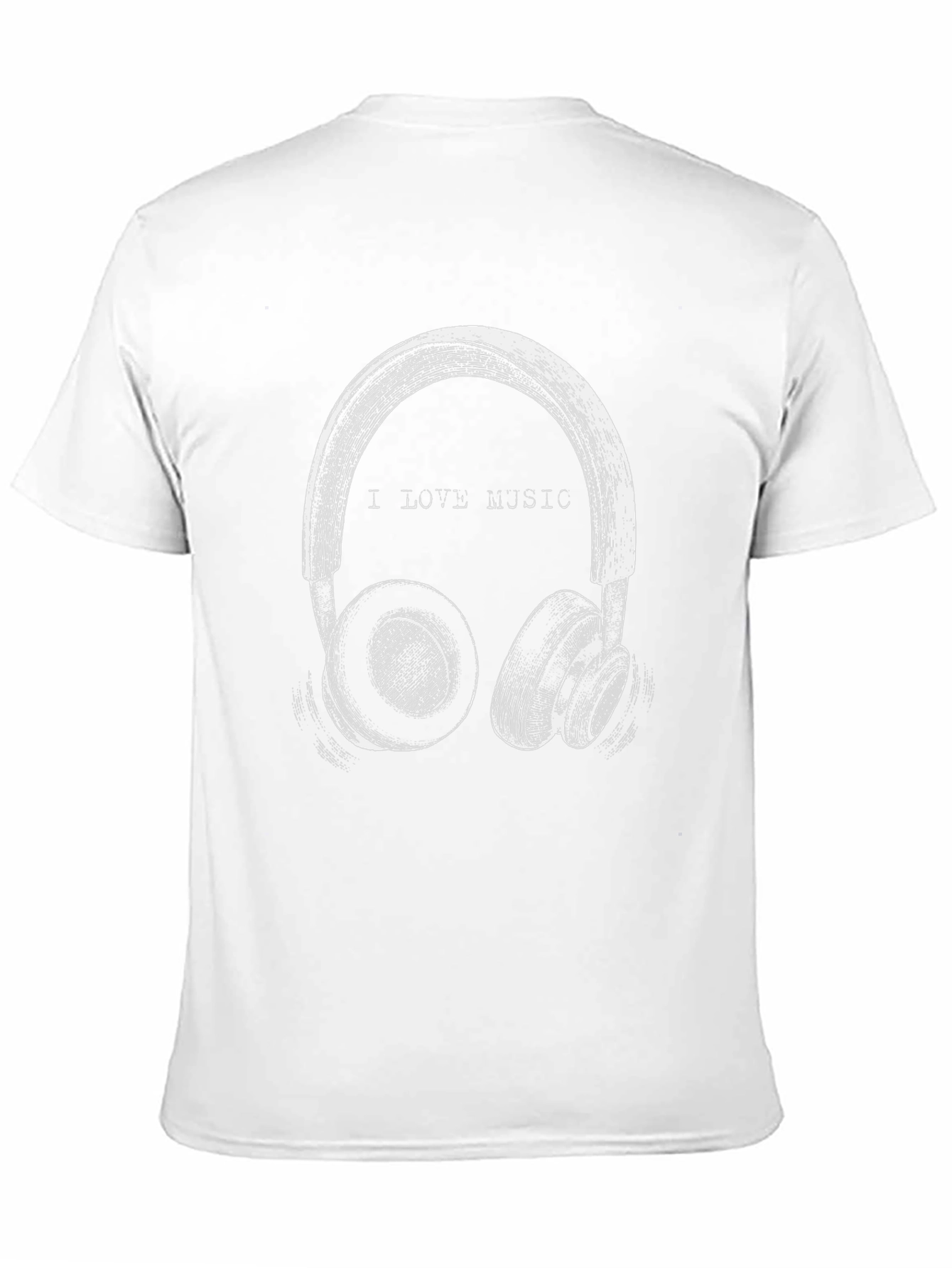 I Love Music Graphic T-Shirt - Casual Black Tee