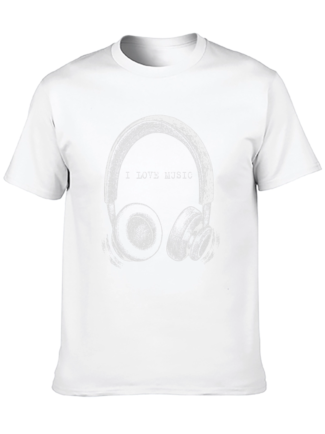 I Love Music Graphic T-Shirt - Casual Black Tee