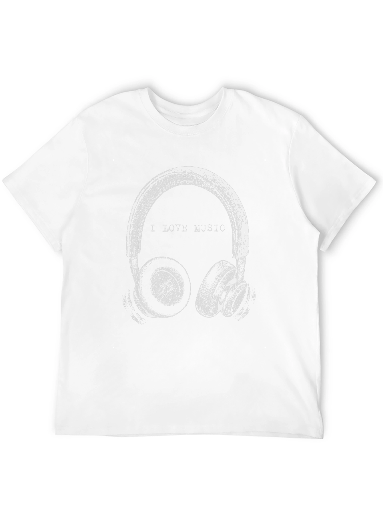 I Love Music Graphic T-Shirt - Casual Black Tee