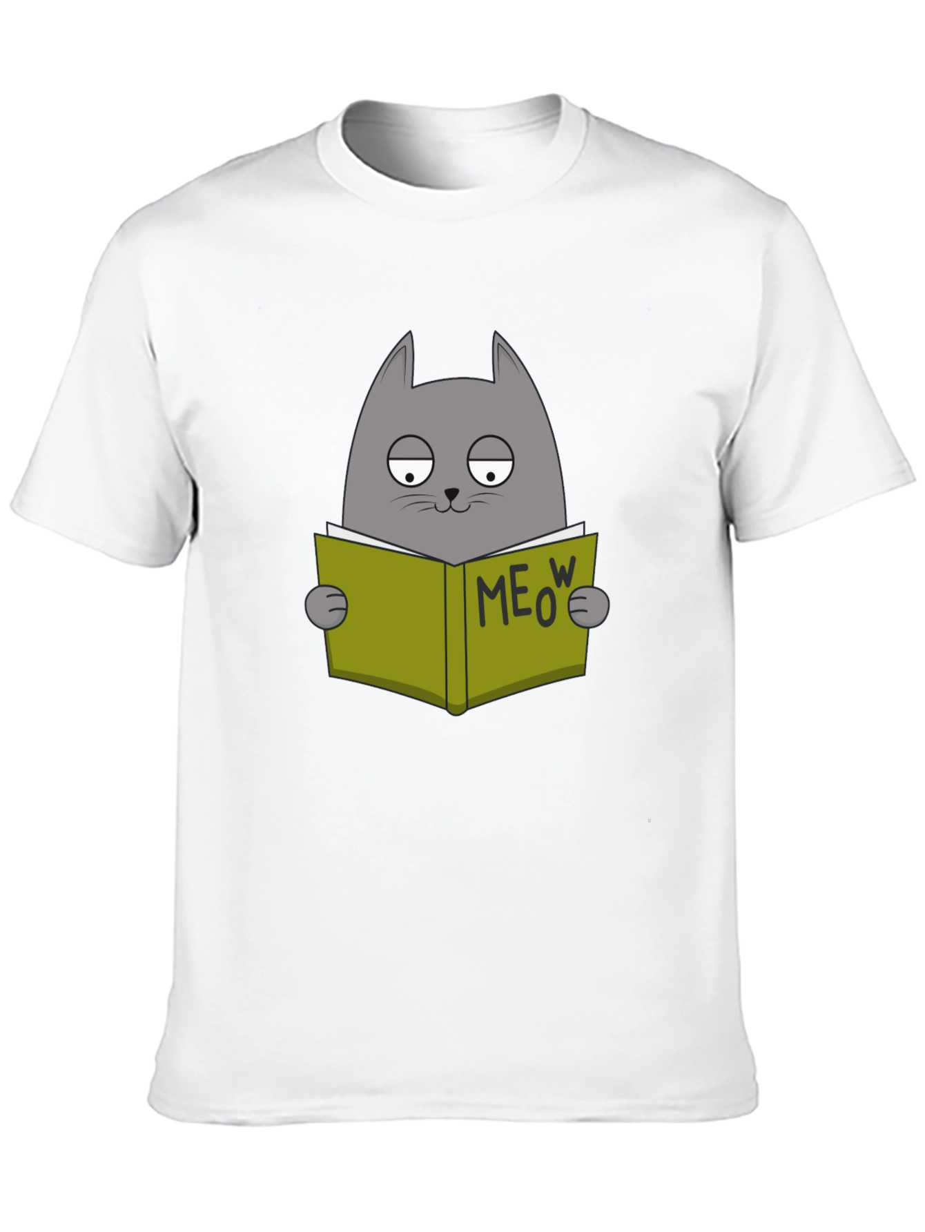Cat Reading Book Meow T-Shirt