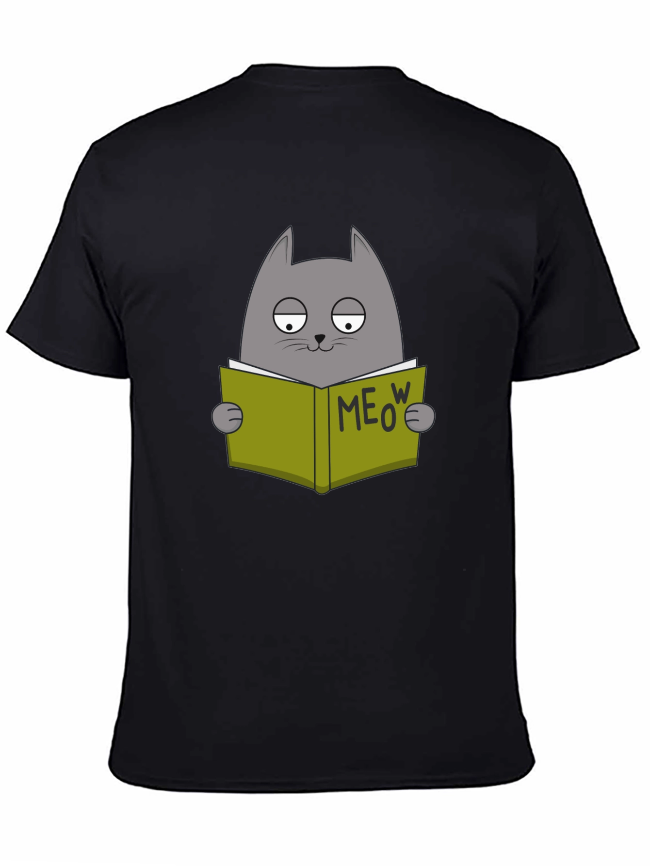 Cat Reading Book Meow T-Shirt