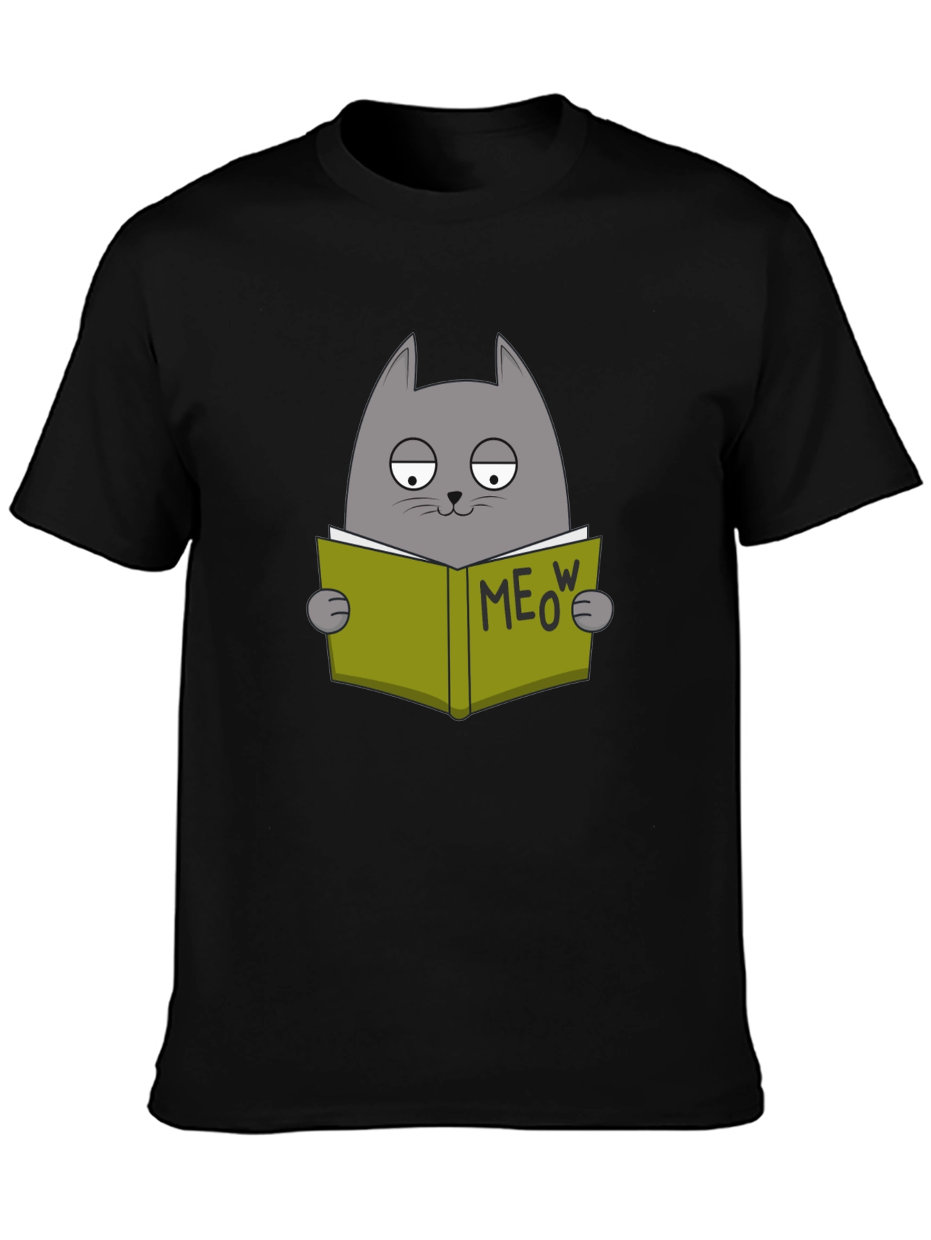 Cat Reading Book Meow T-Shirt