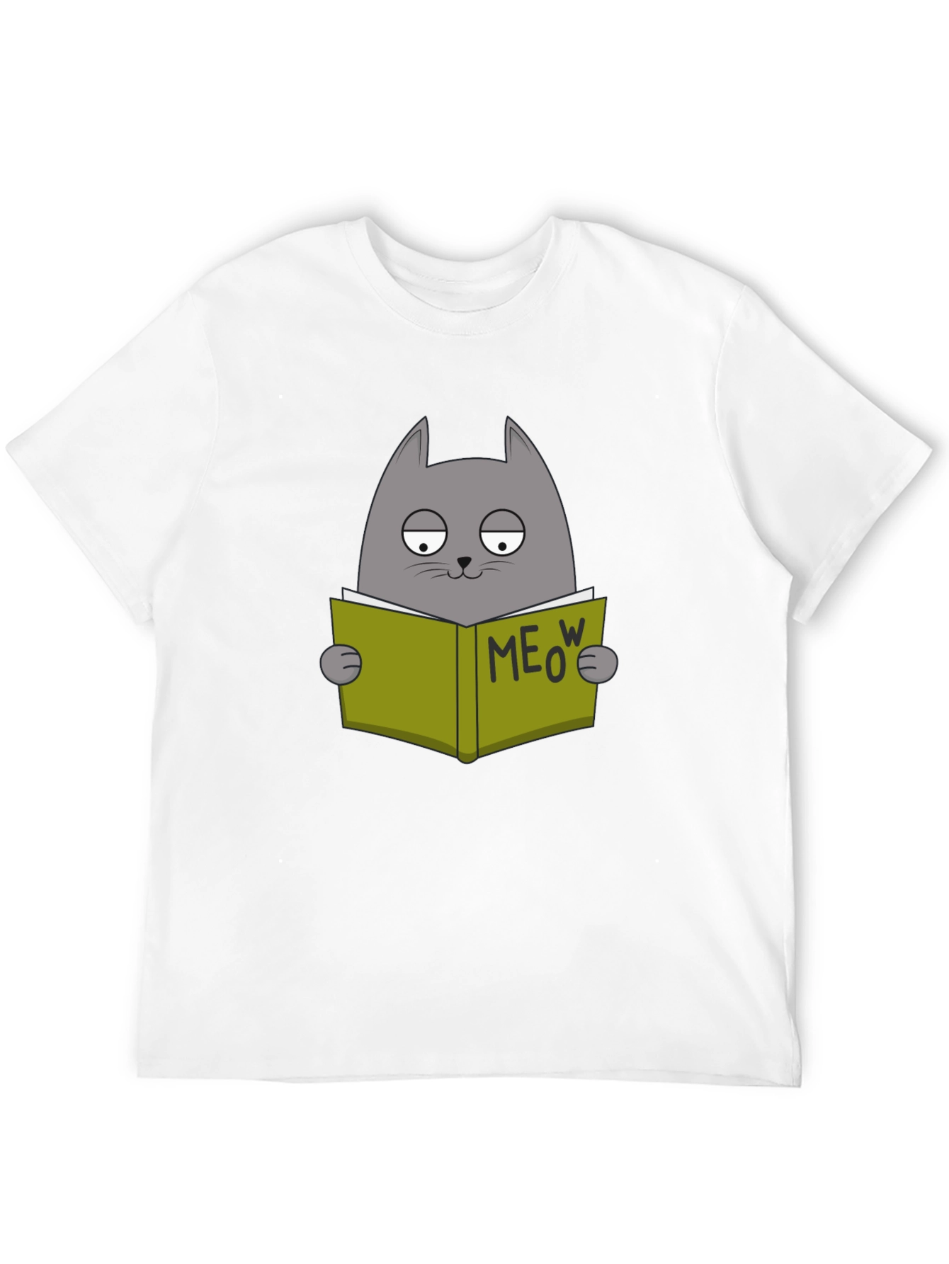 Cat Reading Book Meow T-Shirt