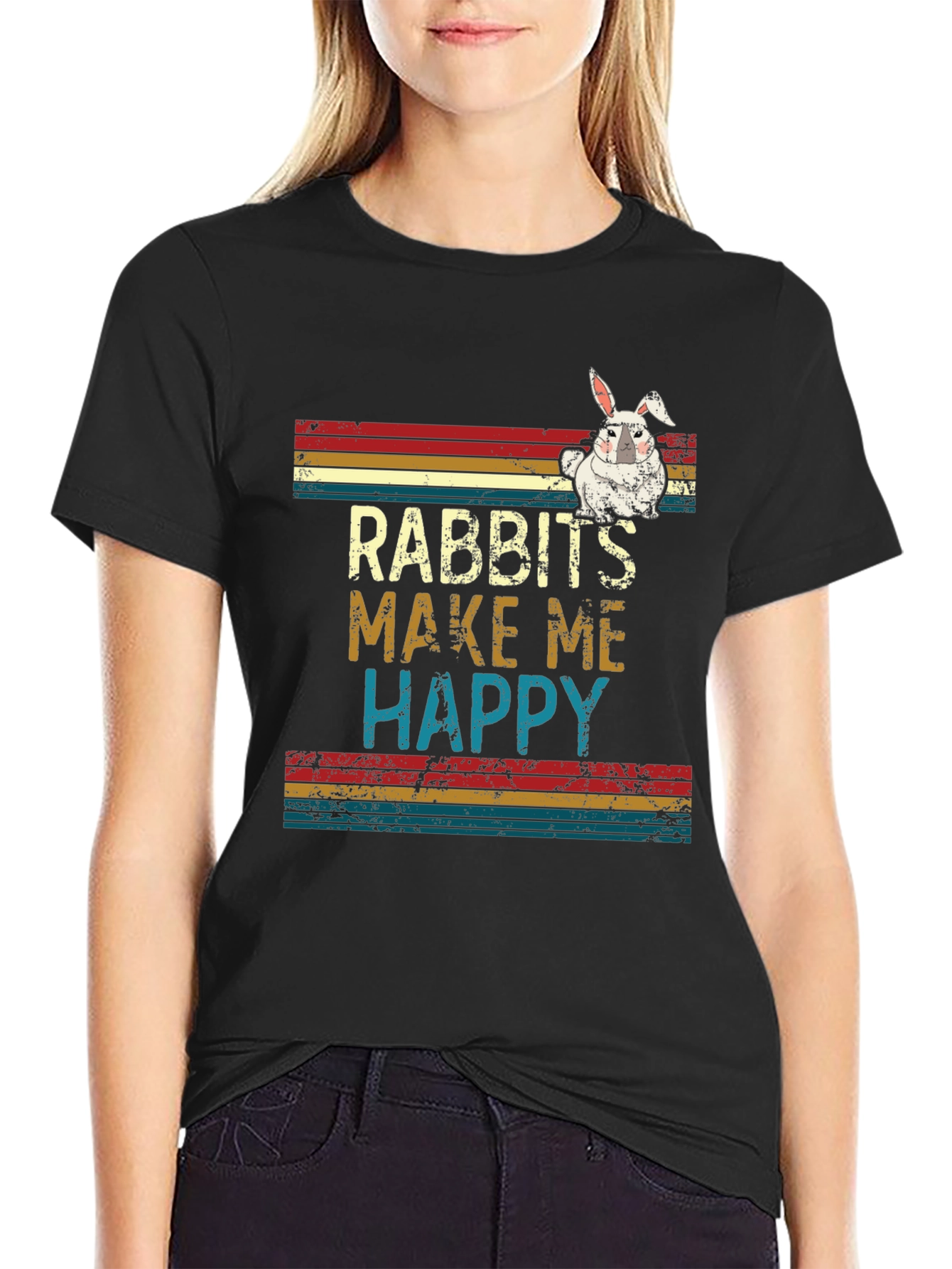 Rabbits Make Me Happy Graphic Tee