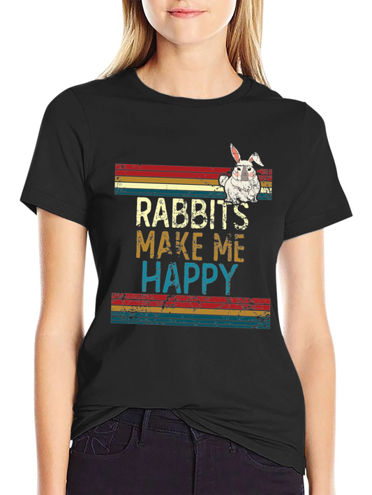 Rabbits Make Me Happy Graphic Tee