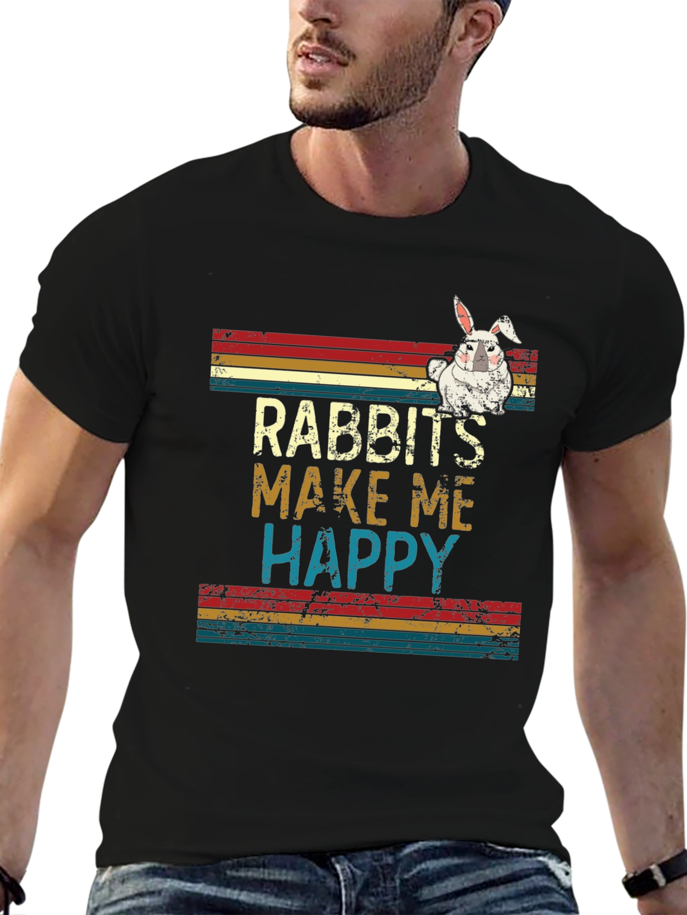 Rabbits Make Me Happy Graphic Tee