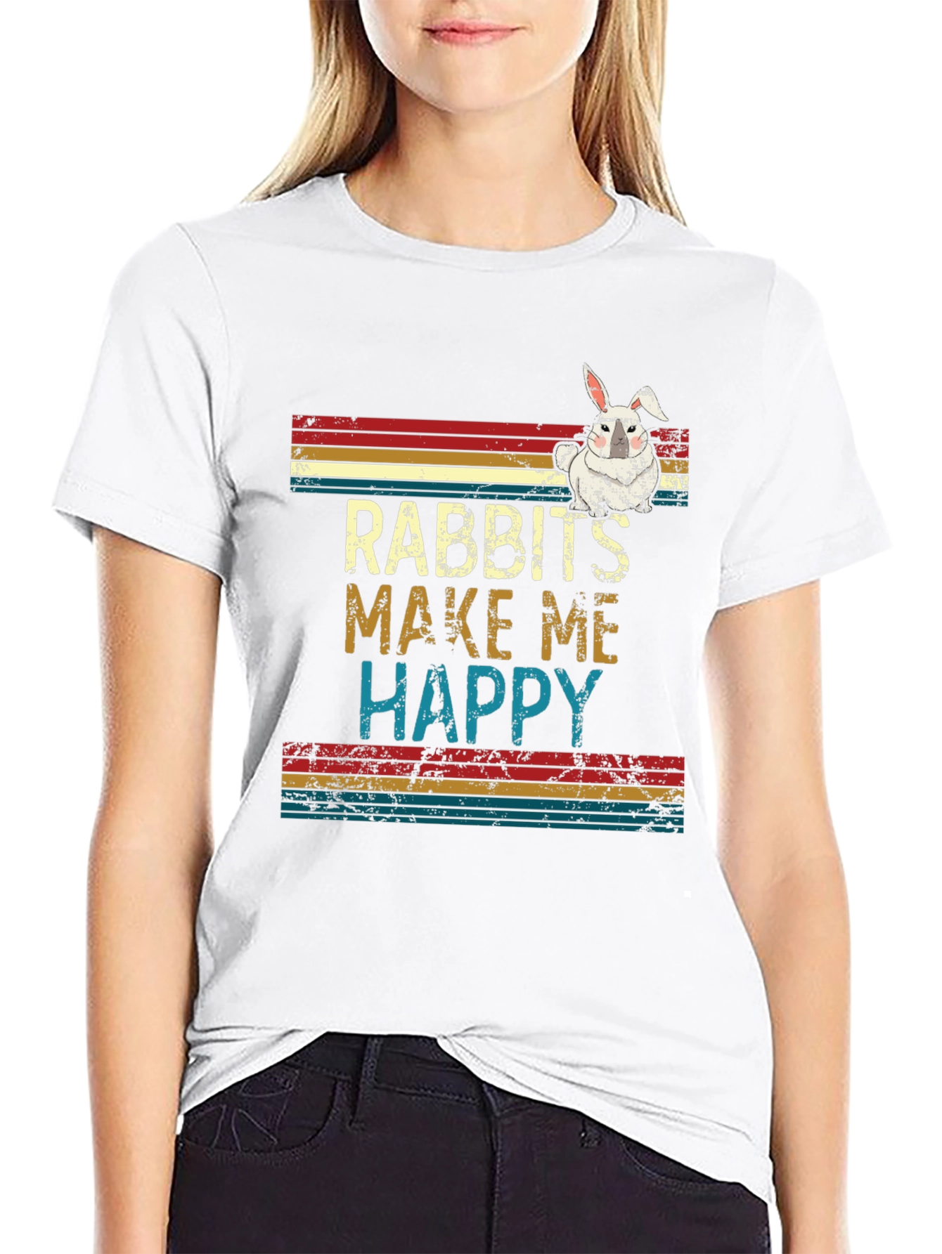 Rabbits Make Me Happy Graphic Tee