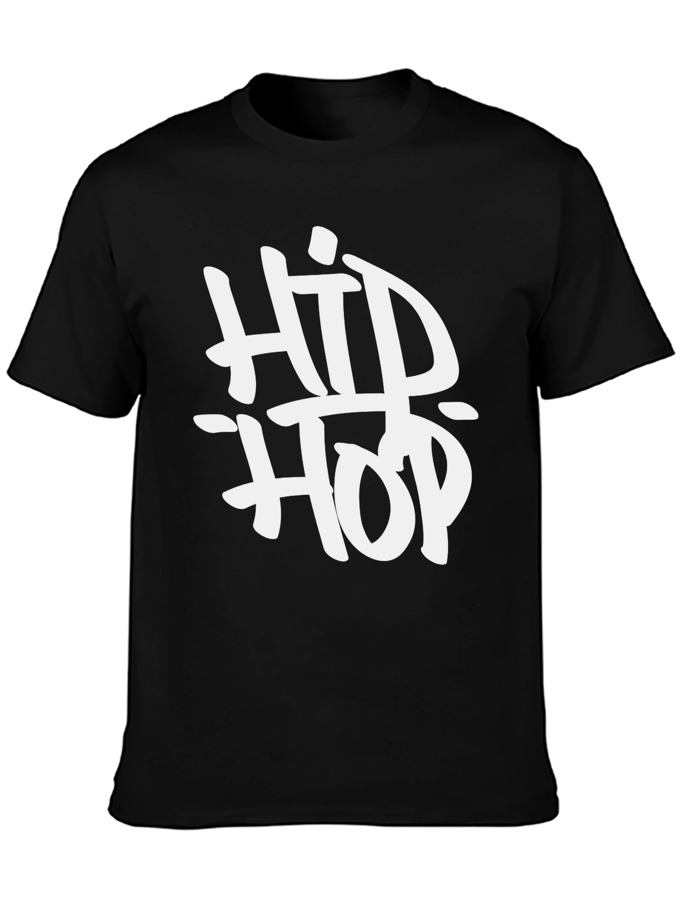 Hip Hop Graphic T-Shirt - Black Casual Tee
