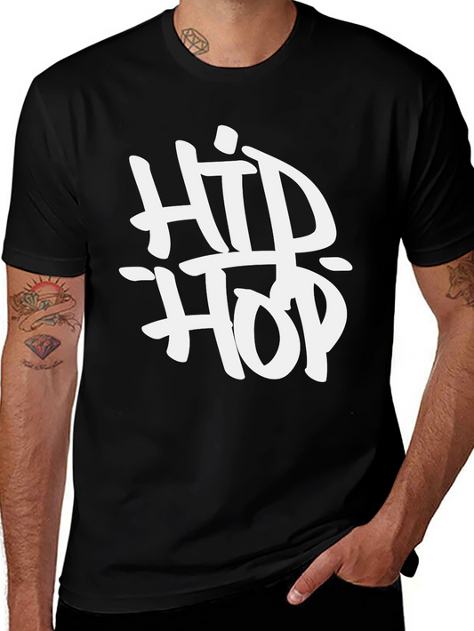 Hip Hop Graphic T-Shirt - Black Casual Tee