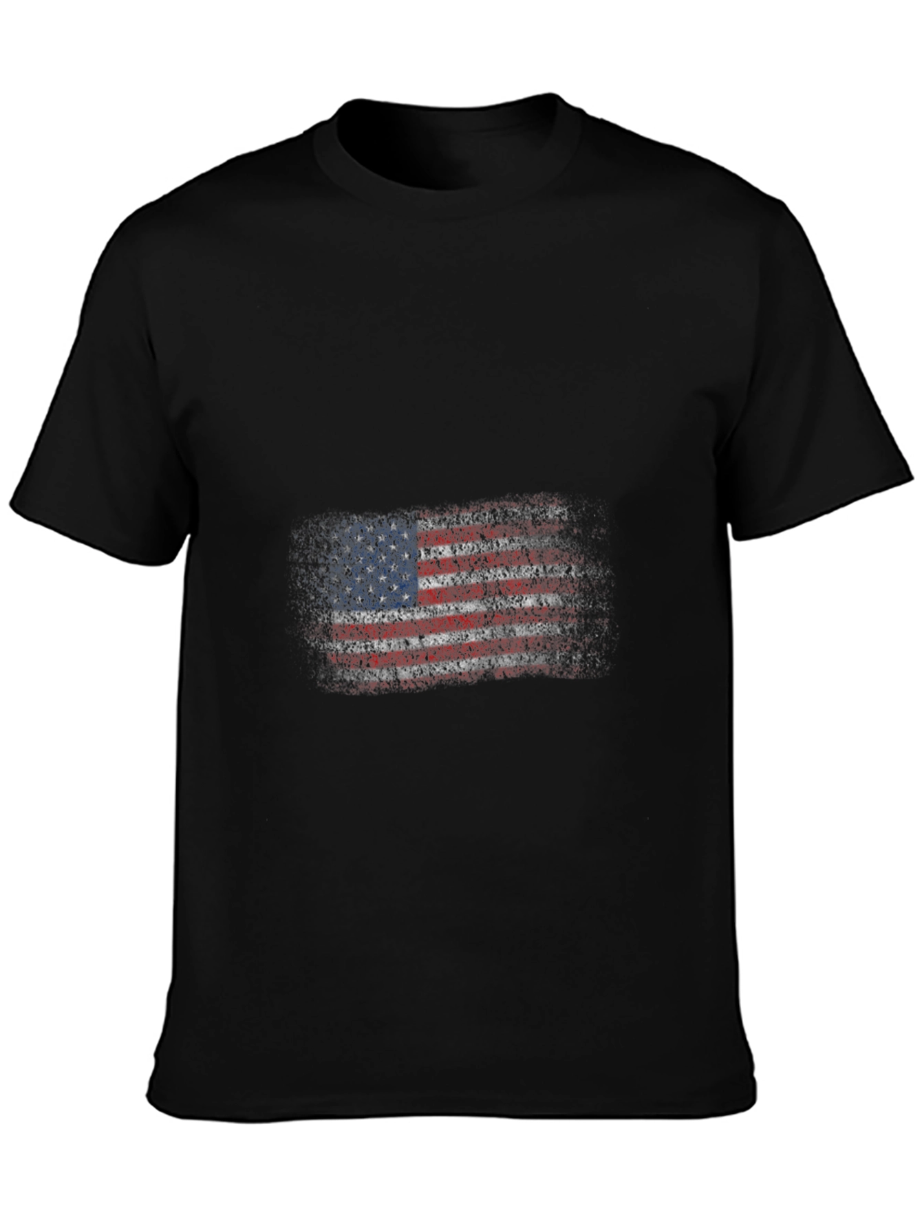 USA Flag Graphic Tee - Patriotic Mens Black T-Shirt