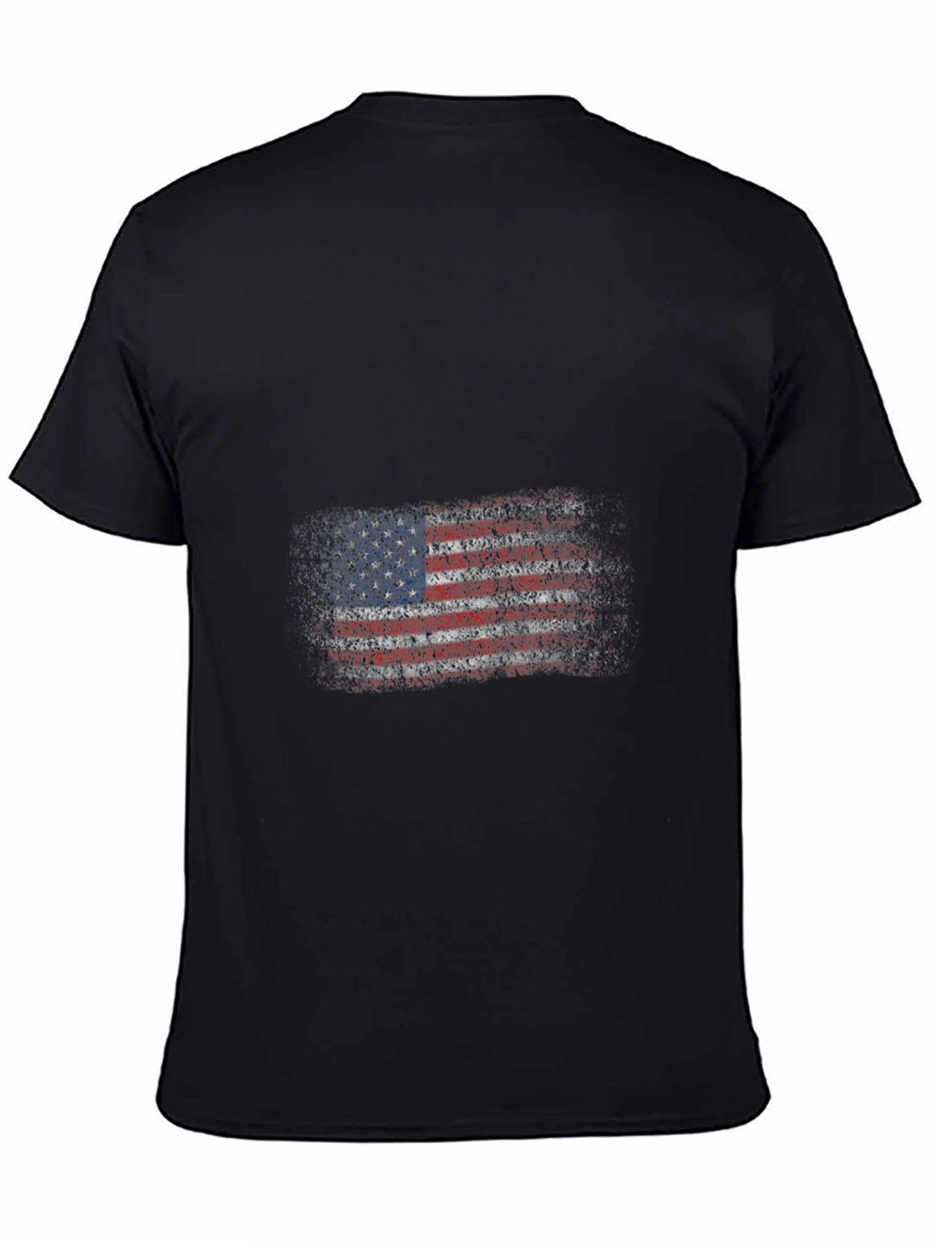 USA Flag Graphic Tee - Patriotic Mens Black T-Shirt