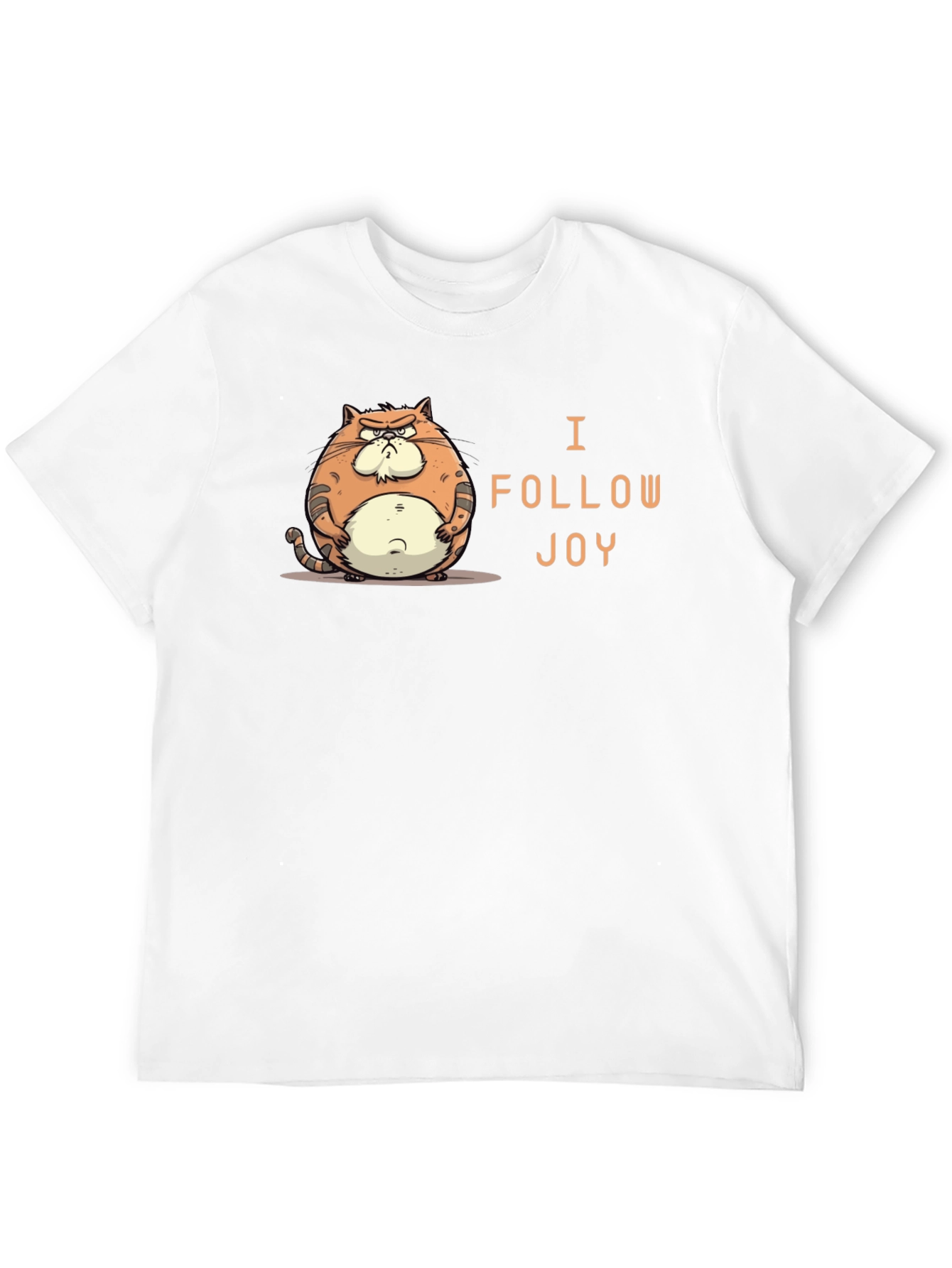 Funny Grumpy Cat Black T-Shirt - I Follow Joy!