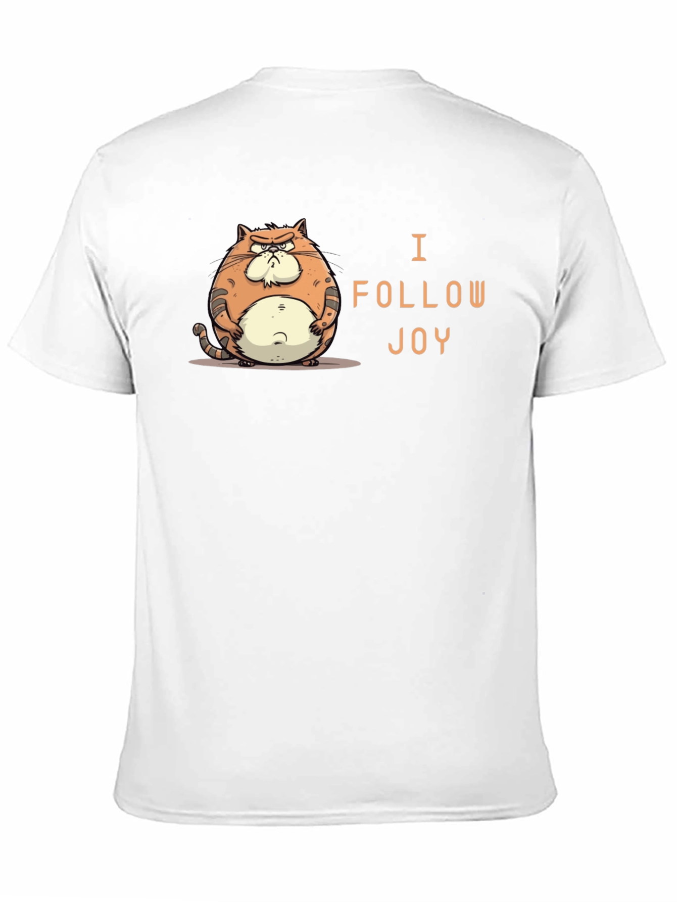Funny Grumpy Cat Black T-Shirt - I Follow Joy!