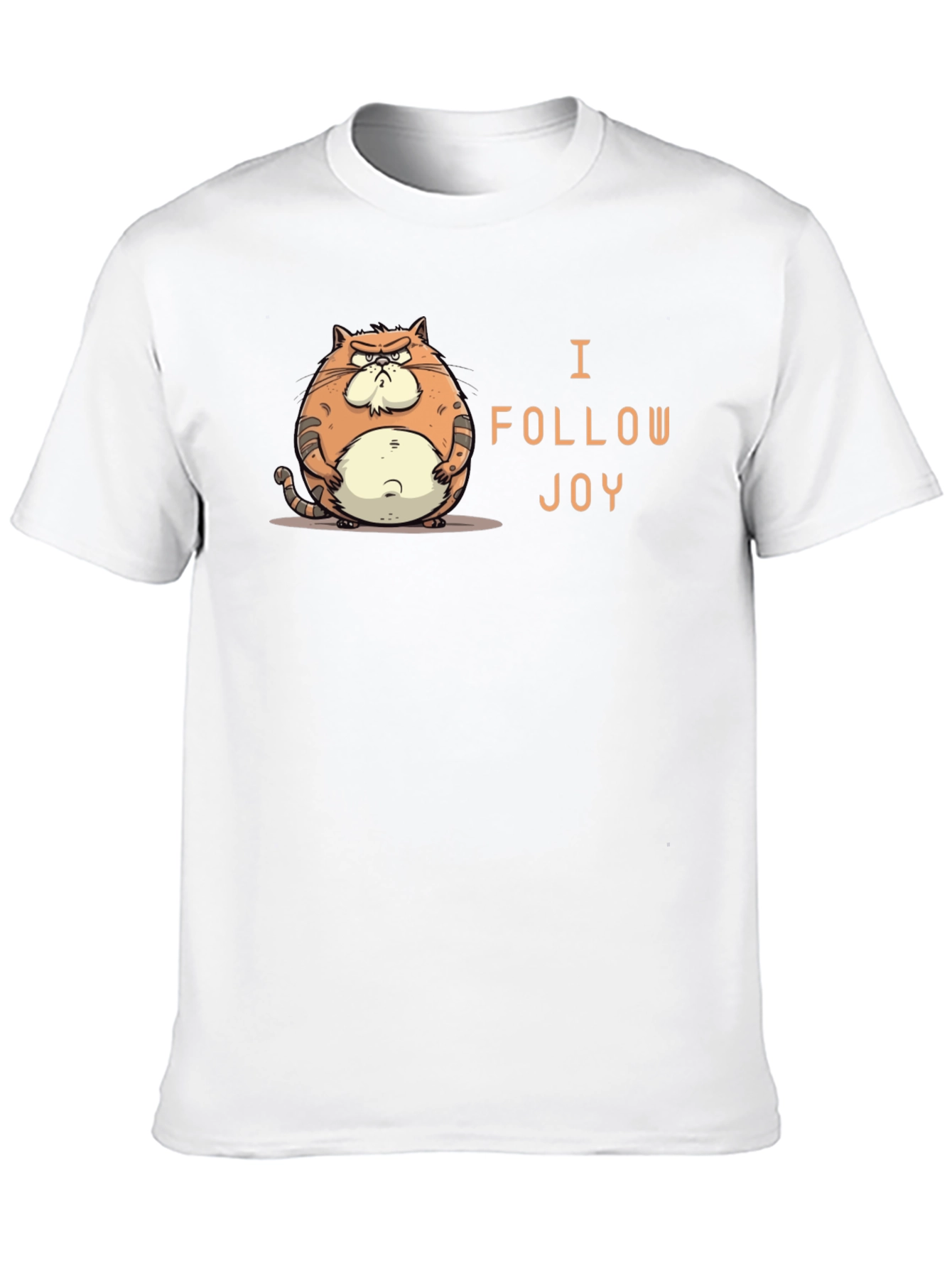 Funny Grumpy Cat Black T-Shirt - I Follow Joy!